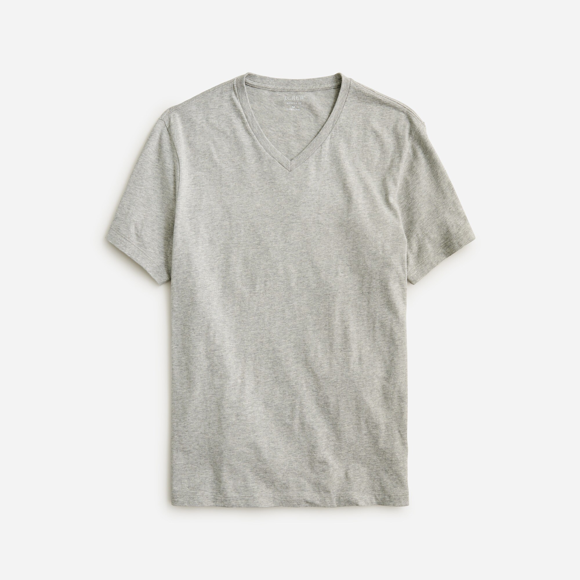 Broken-in short-sleeve V-neck T-shirt