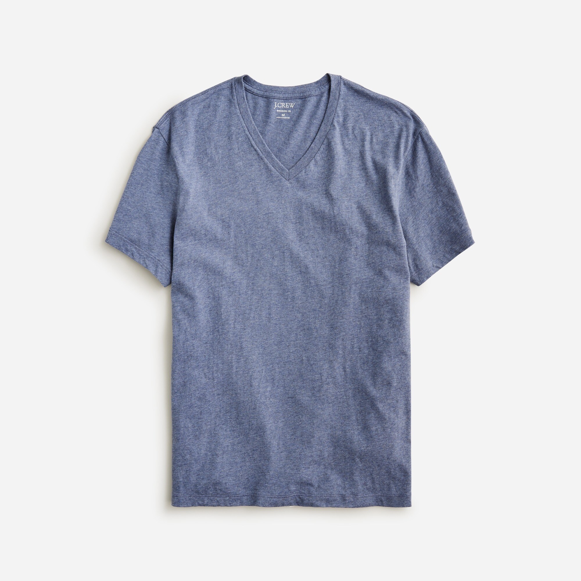 Broken-in short-sleeve V-neck T-shirt