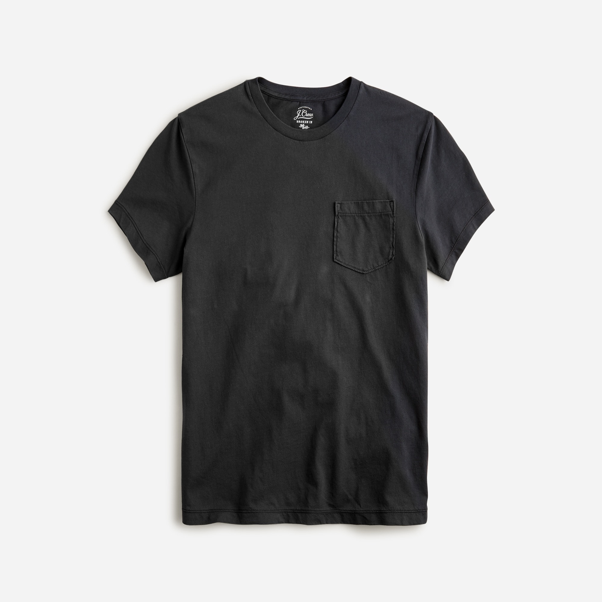 Broken-in short-sleeve pocket T-shirt