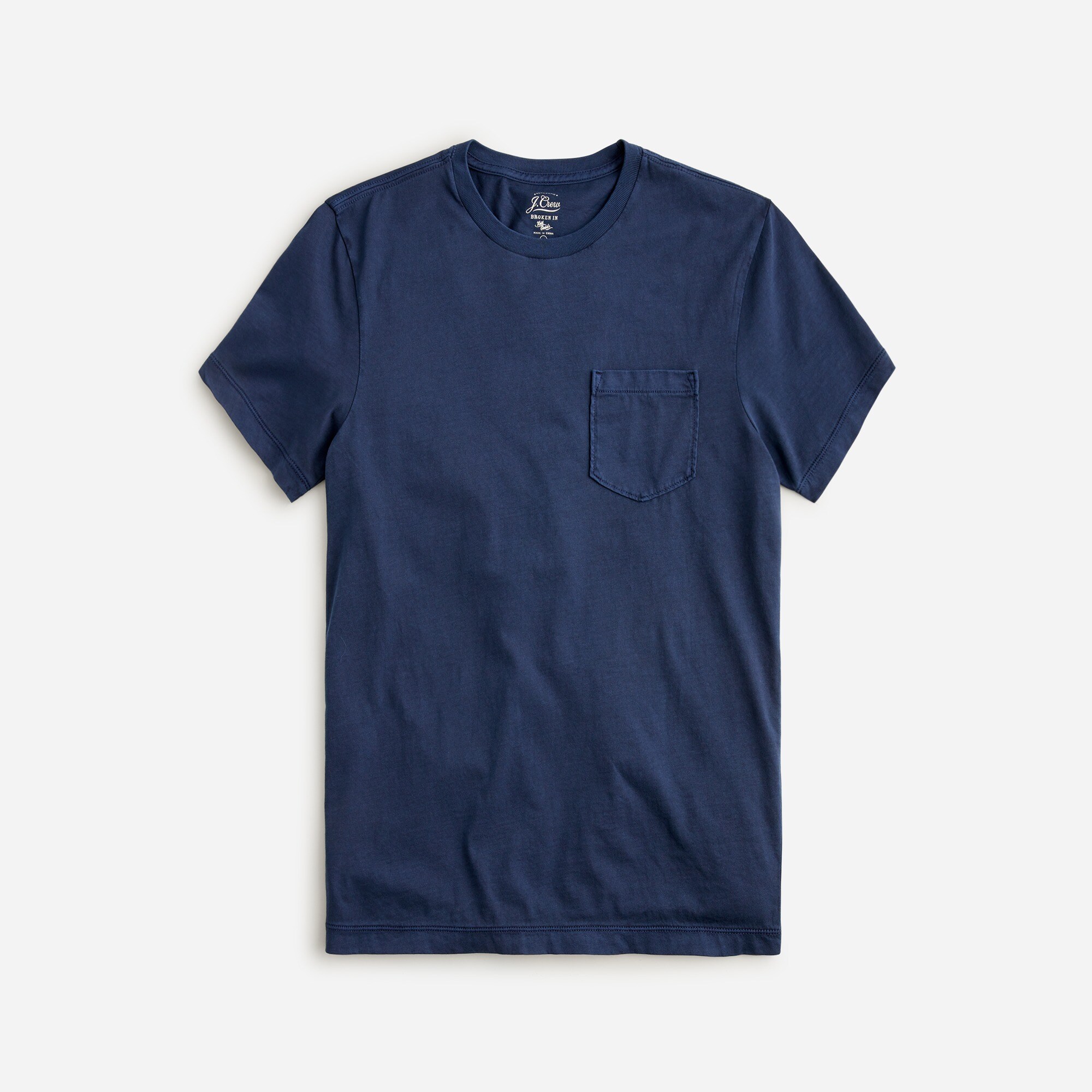 Broken-in short-sleeve pocket T-shirt