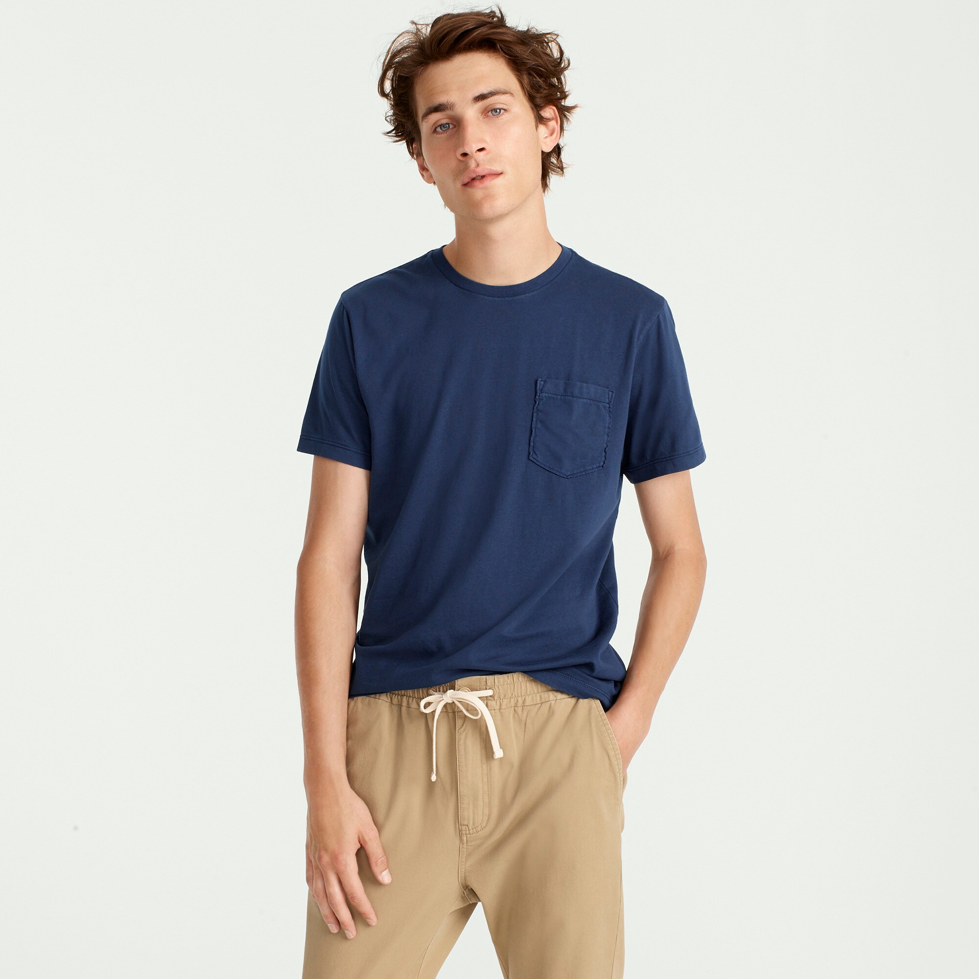 mens Broken-in short-sleeve pocket T-shirt