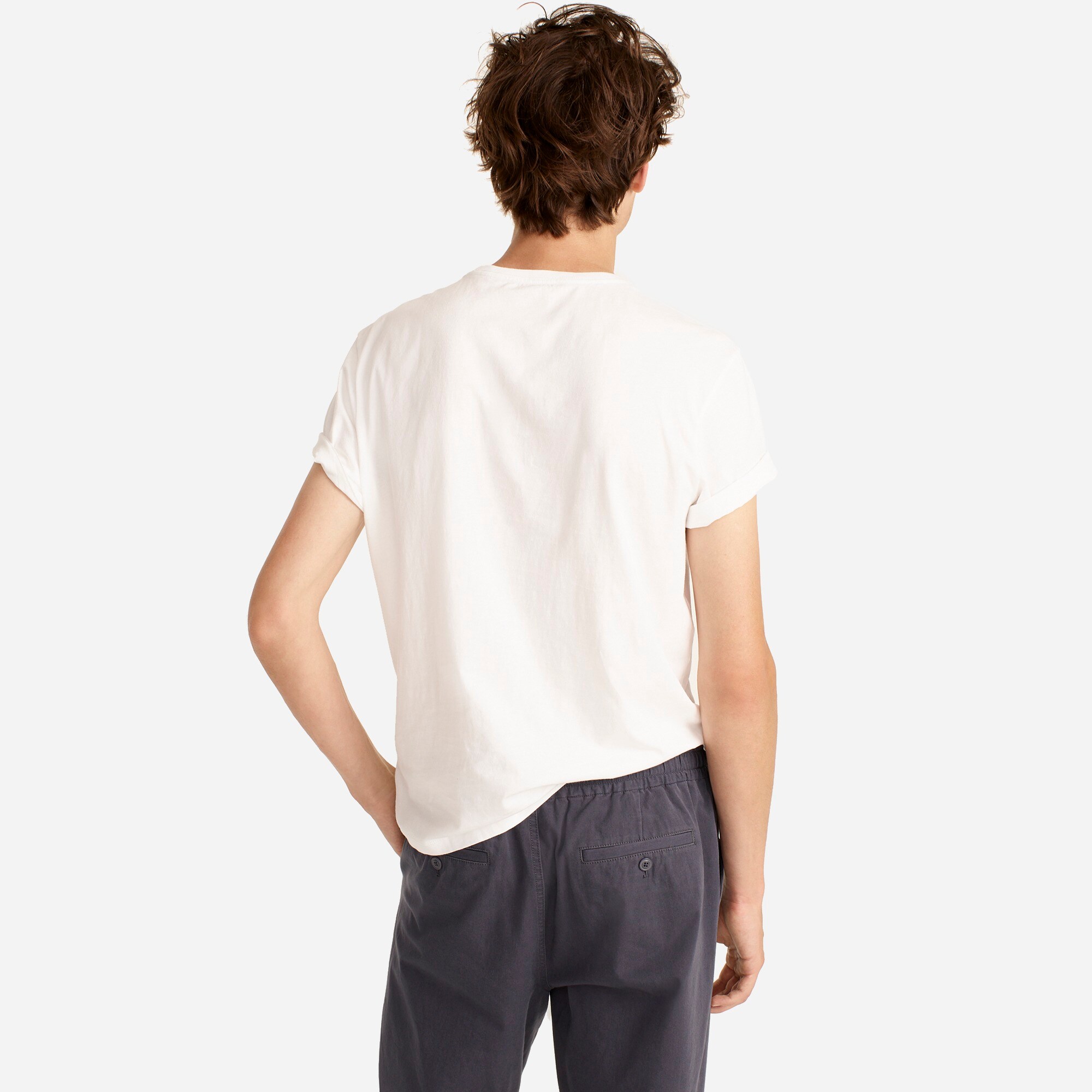 Broken-in short-sleeve pocket T-shirt