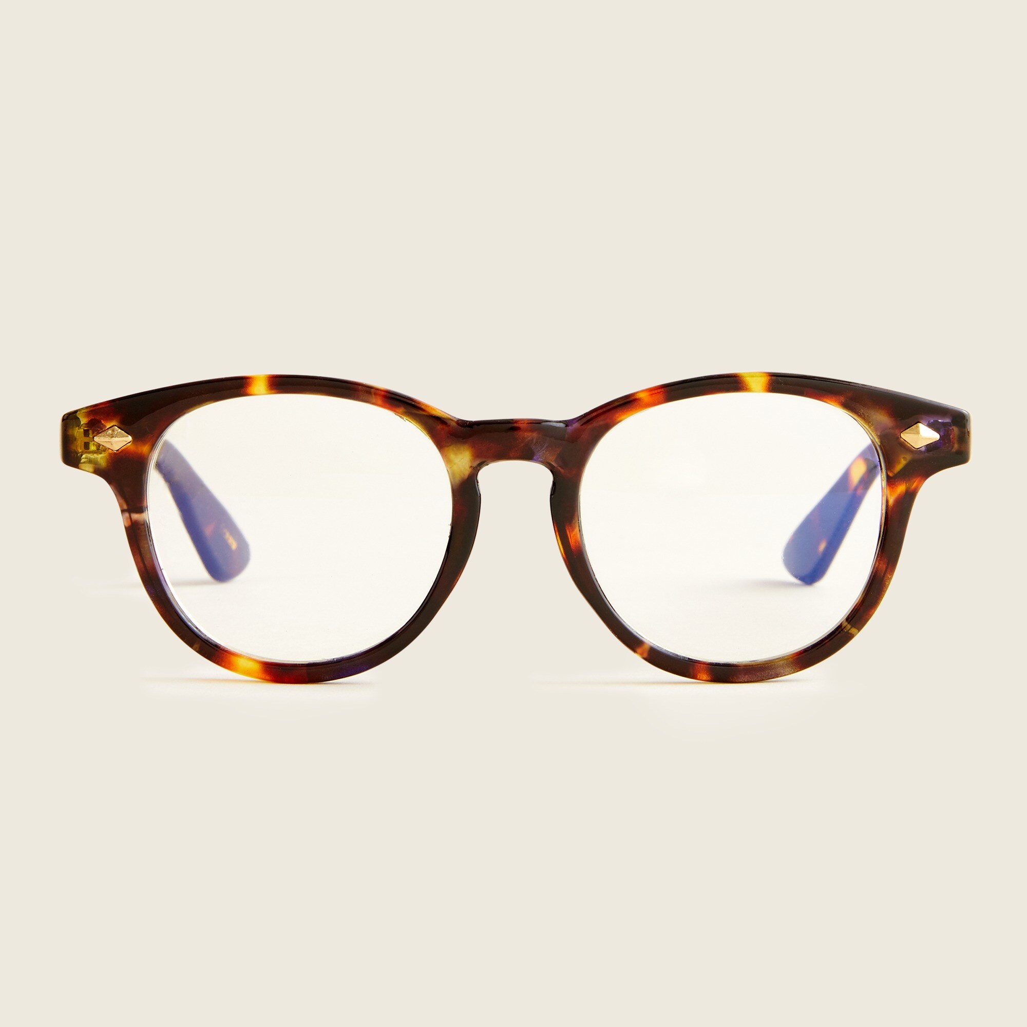 j.crew: round blue-light glasses for women, right side, view zoomed