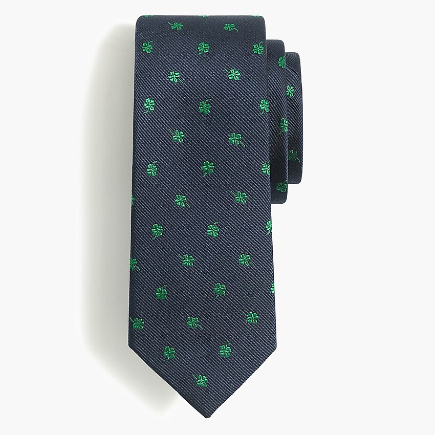 factory: shamrock tie for men, right side, view zoomed
