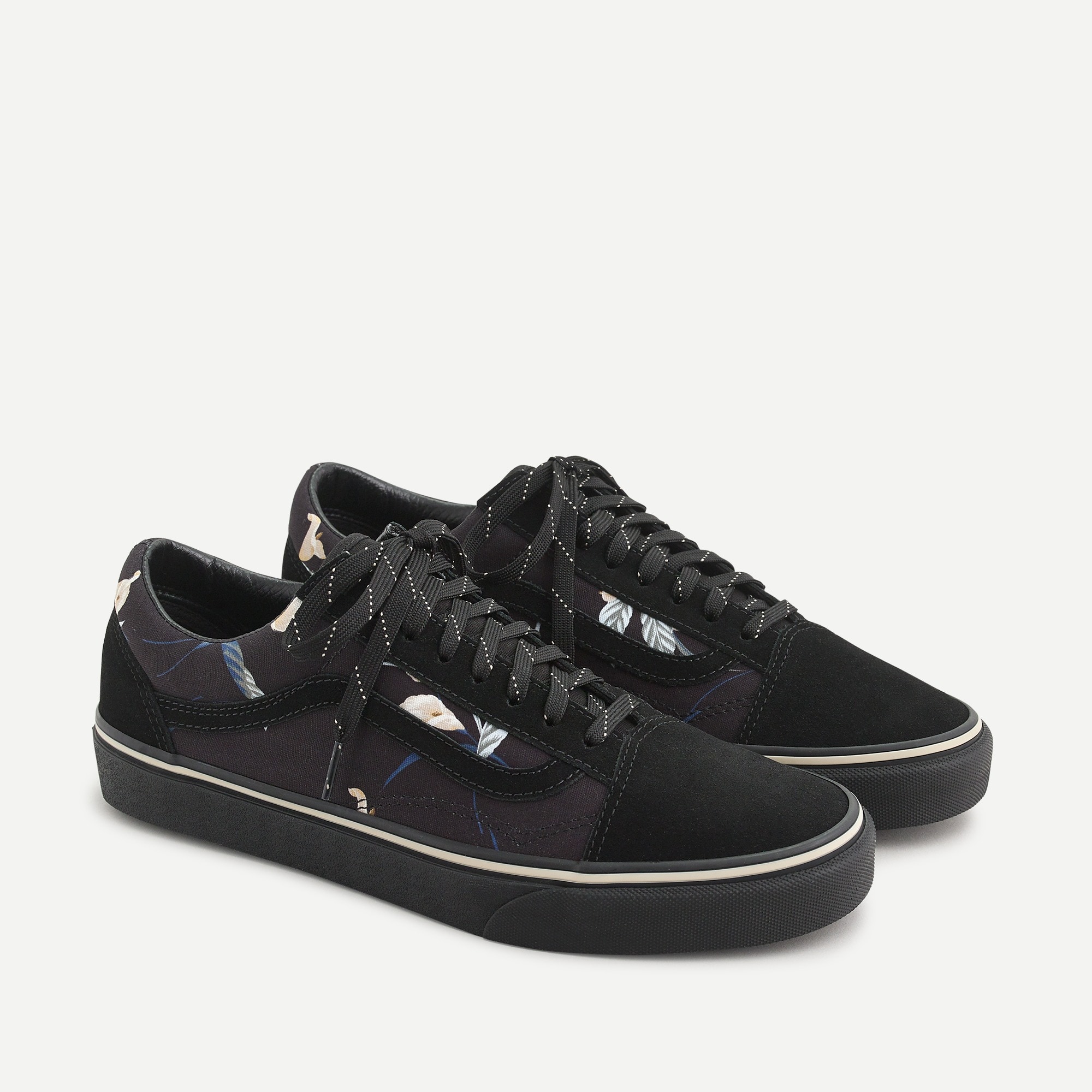 vans old skool shoes floral black