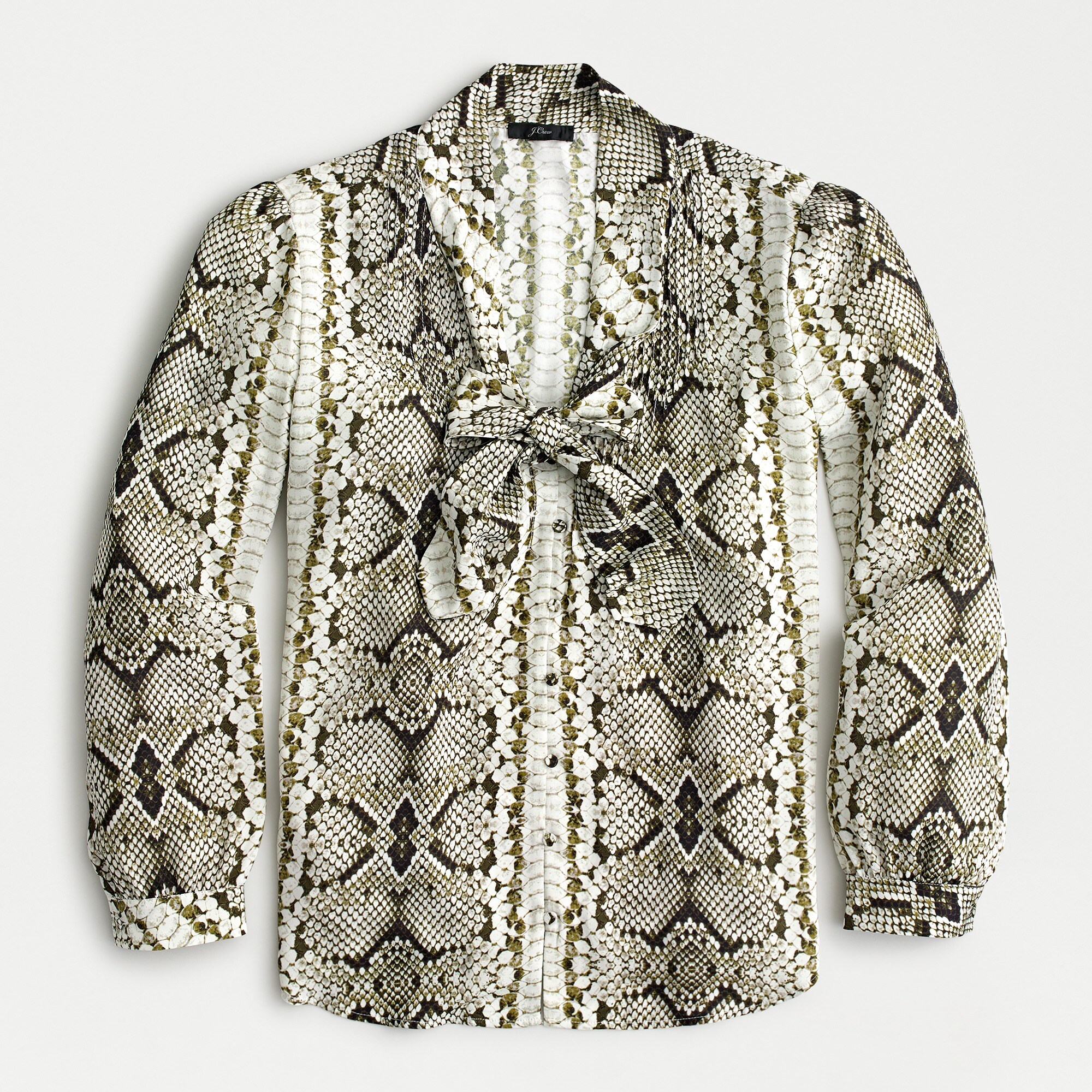 J.Crew Drapey Tie neck Top In Snakeskin Print For Women