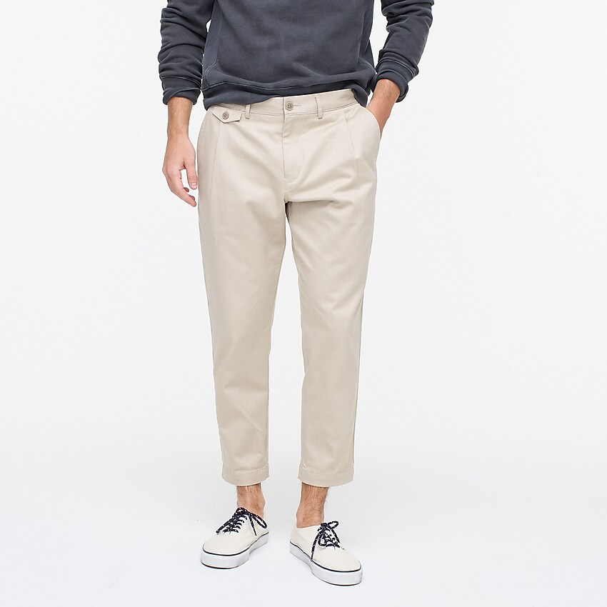 Pleated Cropped Stretch Chino Pant Pleated Cropped Stretch Chino Pant