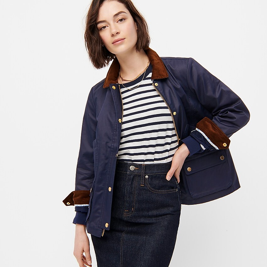 j.crew: barn jacket&trade;  with liberty&reg; floral print, right side, view zoomed