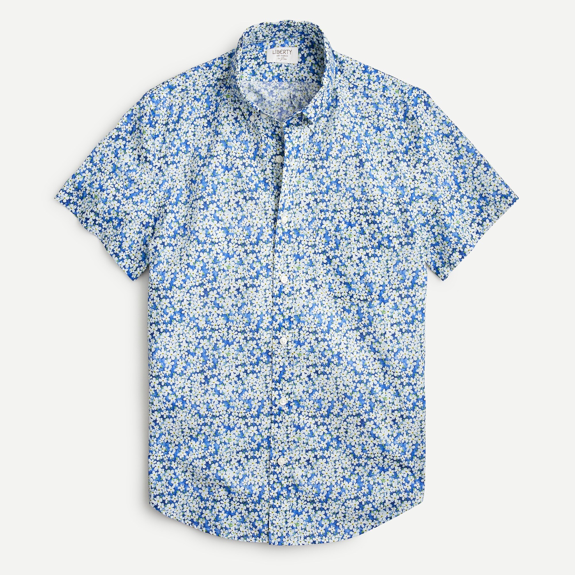 Short-sleeve Cotton Poplin Shirt In Liberty® Floral Print For Men