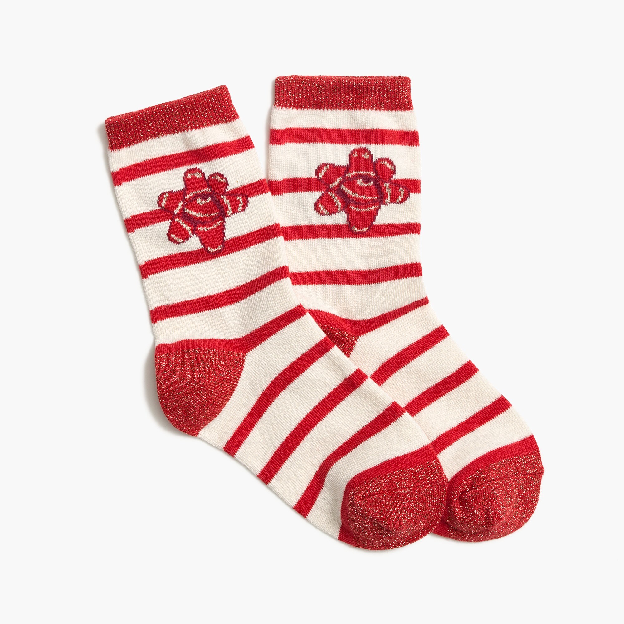 Girls' striped present bow socks
