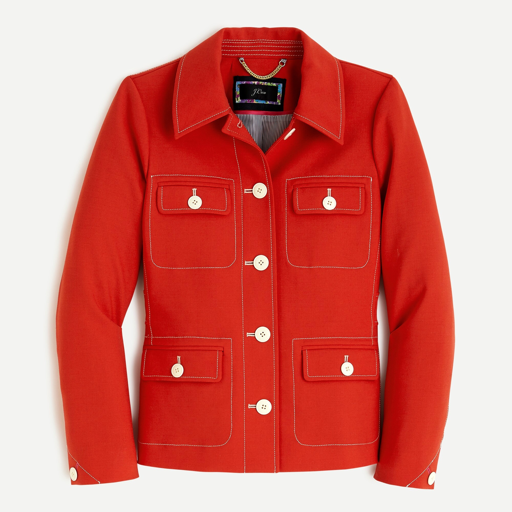 Tailored jacket with contrast stitch