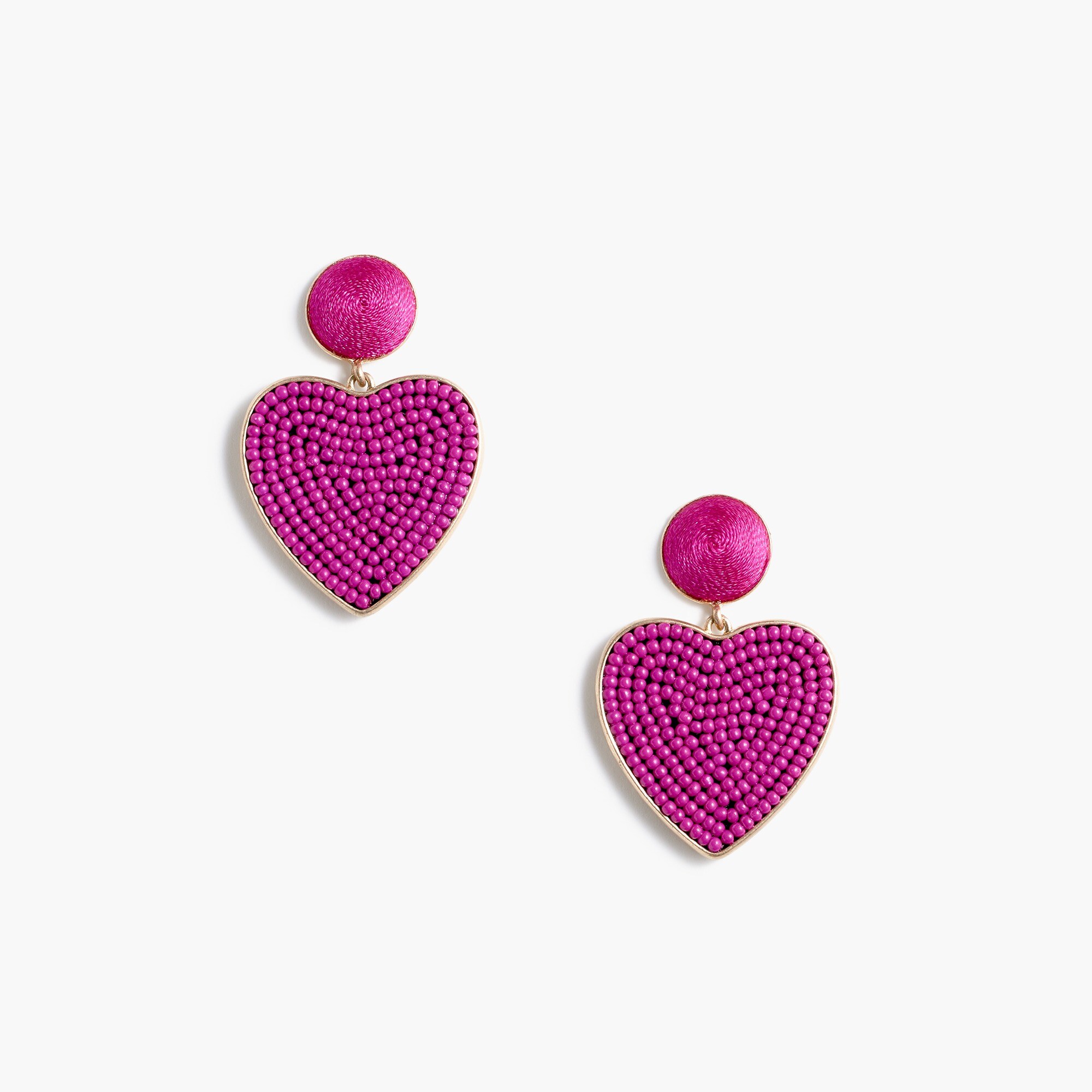 Beaded heart drop earrings