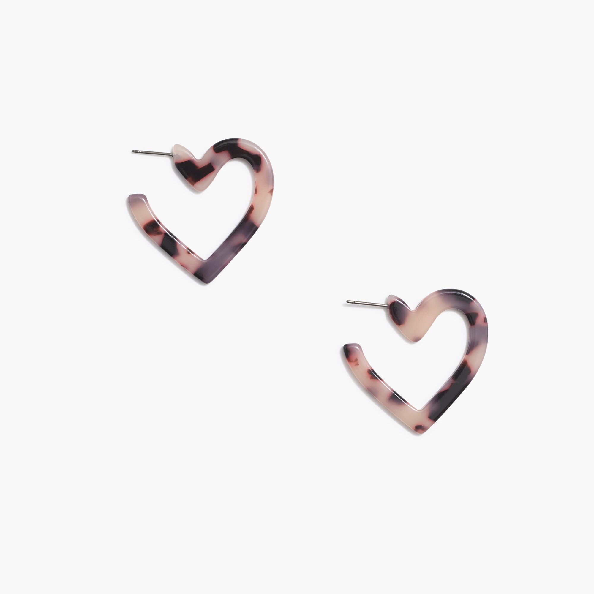 Tortoise heart hoop earrings