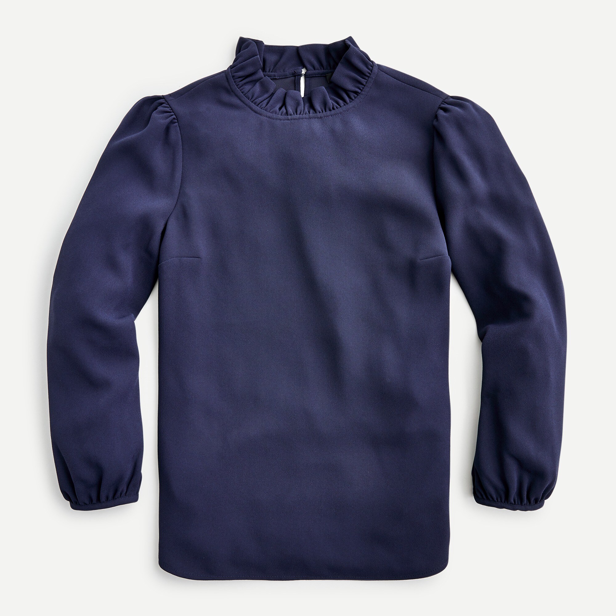Long-sleeve Ruffleneck Top In 365 Crepe For Women | J.Crew