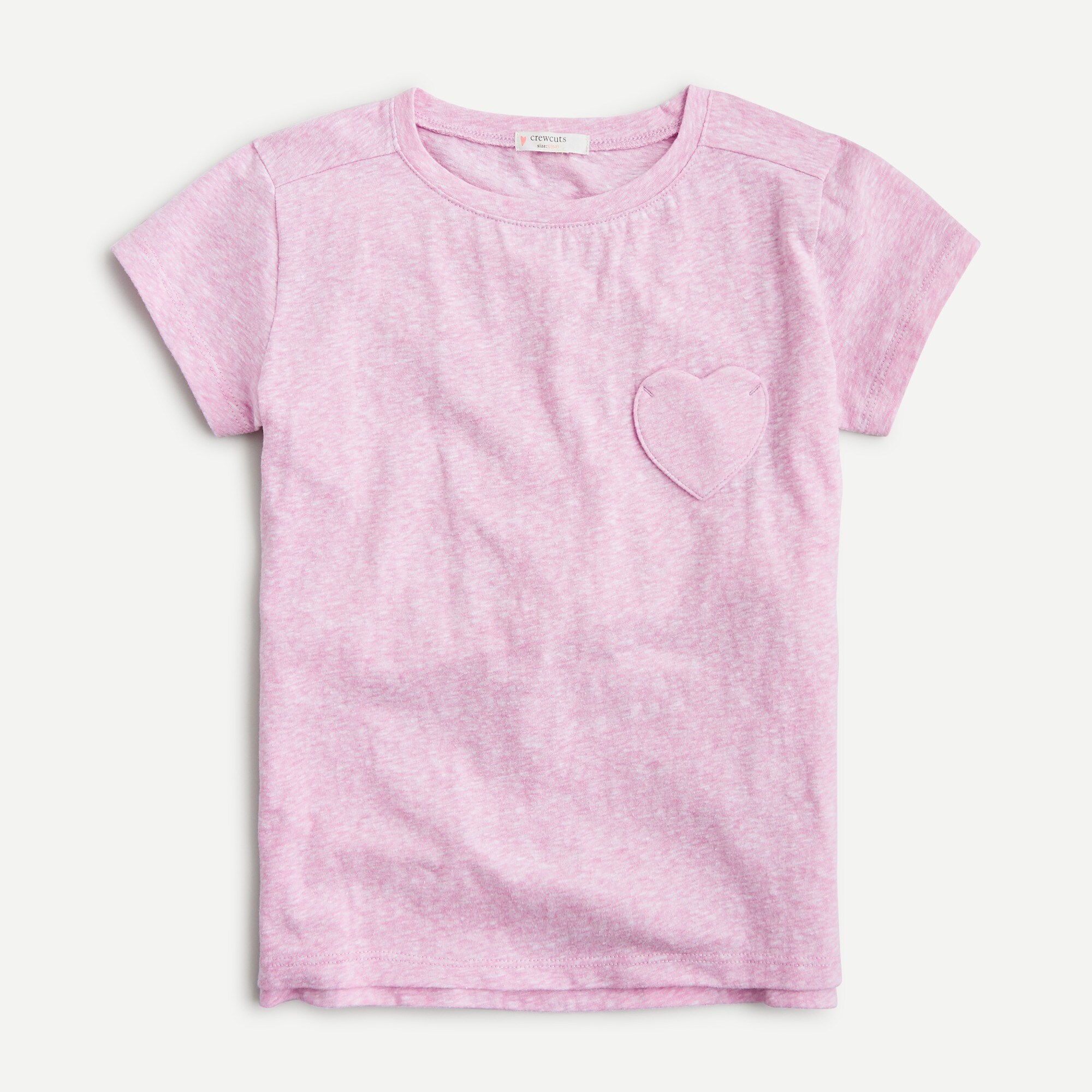 Girls' T-shirt with heart-shaped pocket in the softest jersey