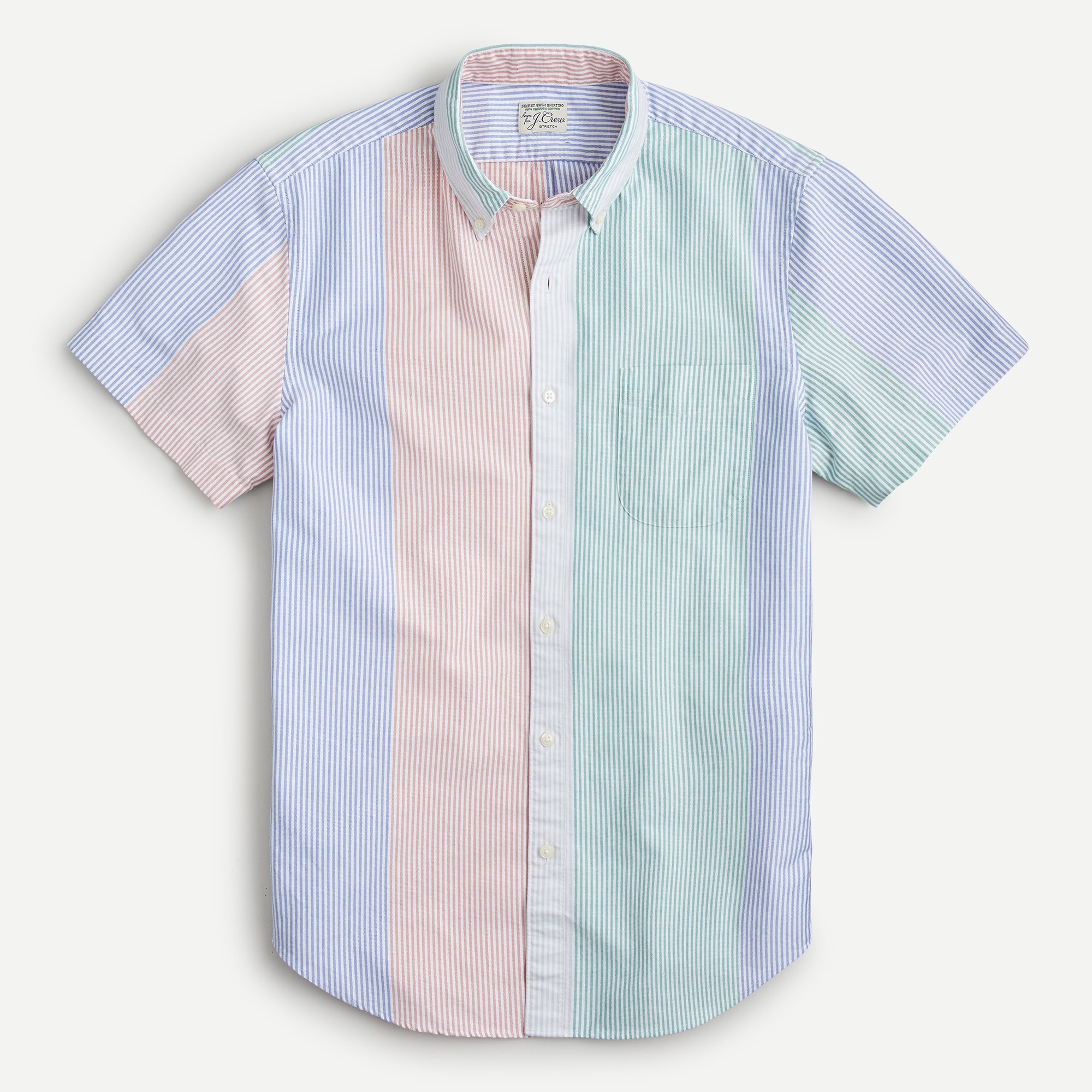 Short-sleeve Oxford Shirt In Candy Stripe For Men | J.Crew