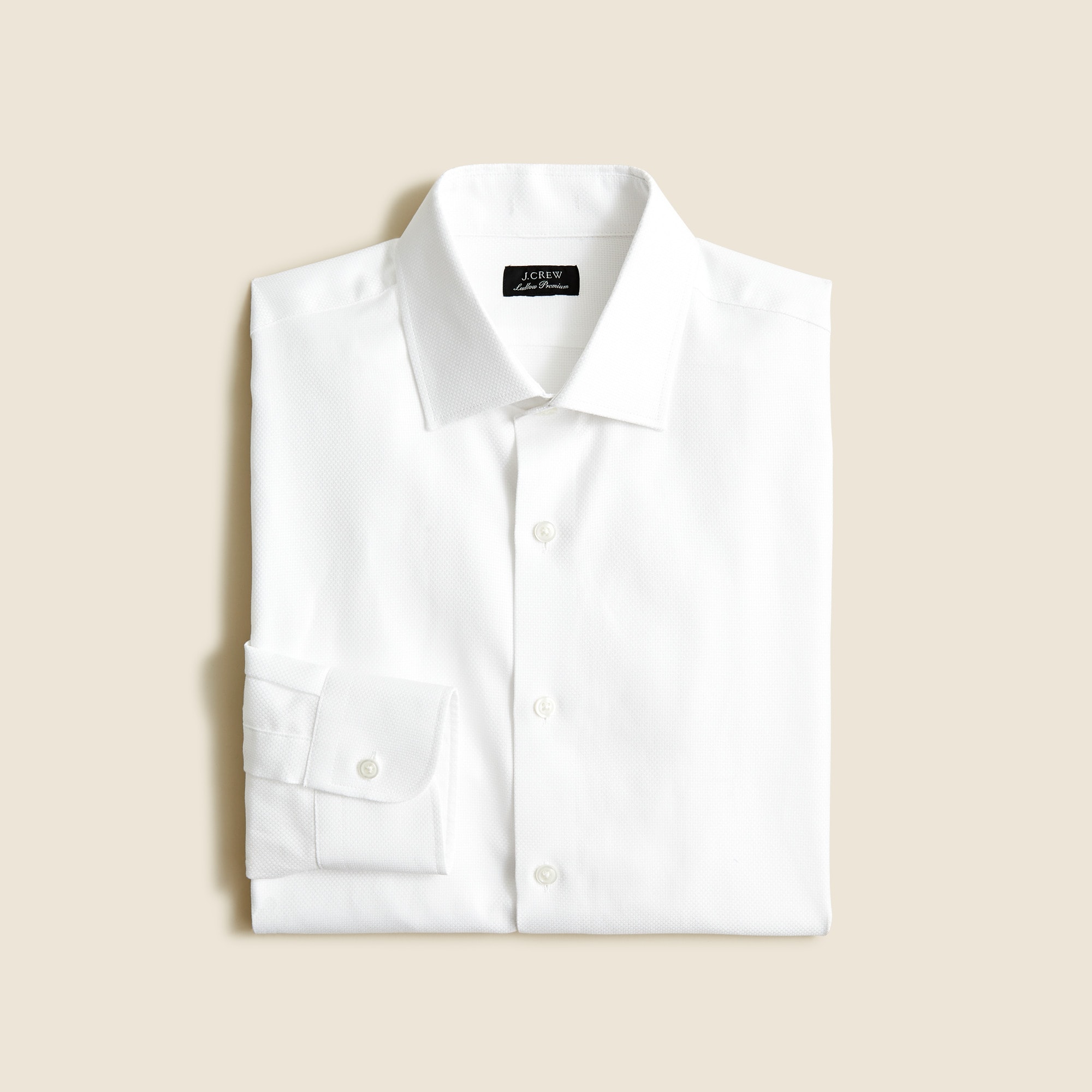  Slim-fit Ludlow Premium fine cotton dress shirt in dobby