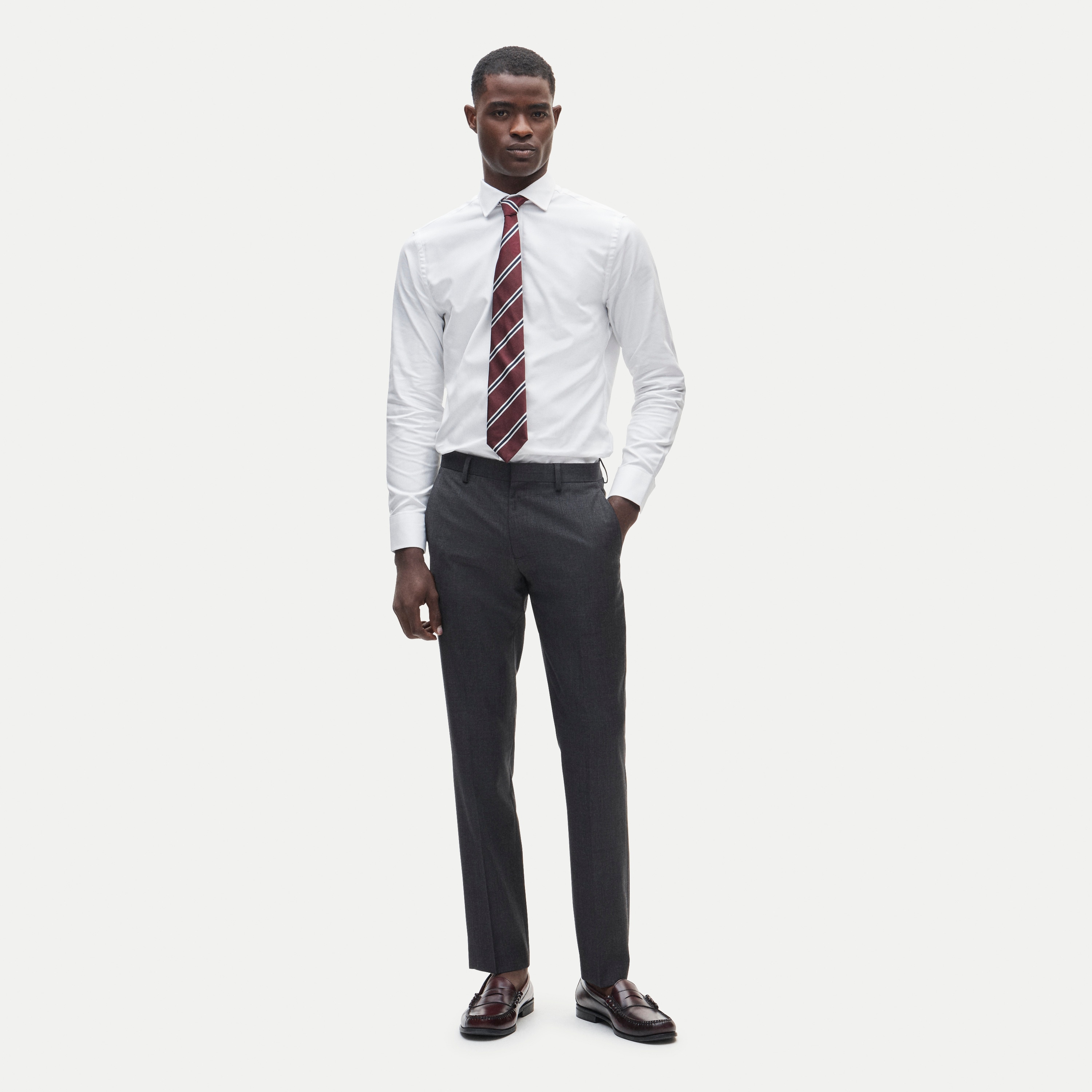 Slim-fit Ludlow Premium fine cotton dress shirt in dobby