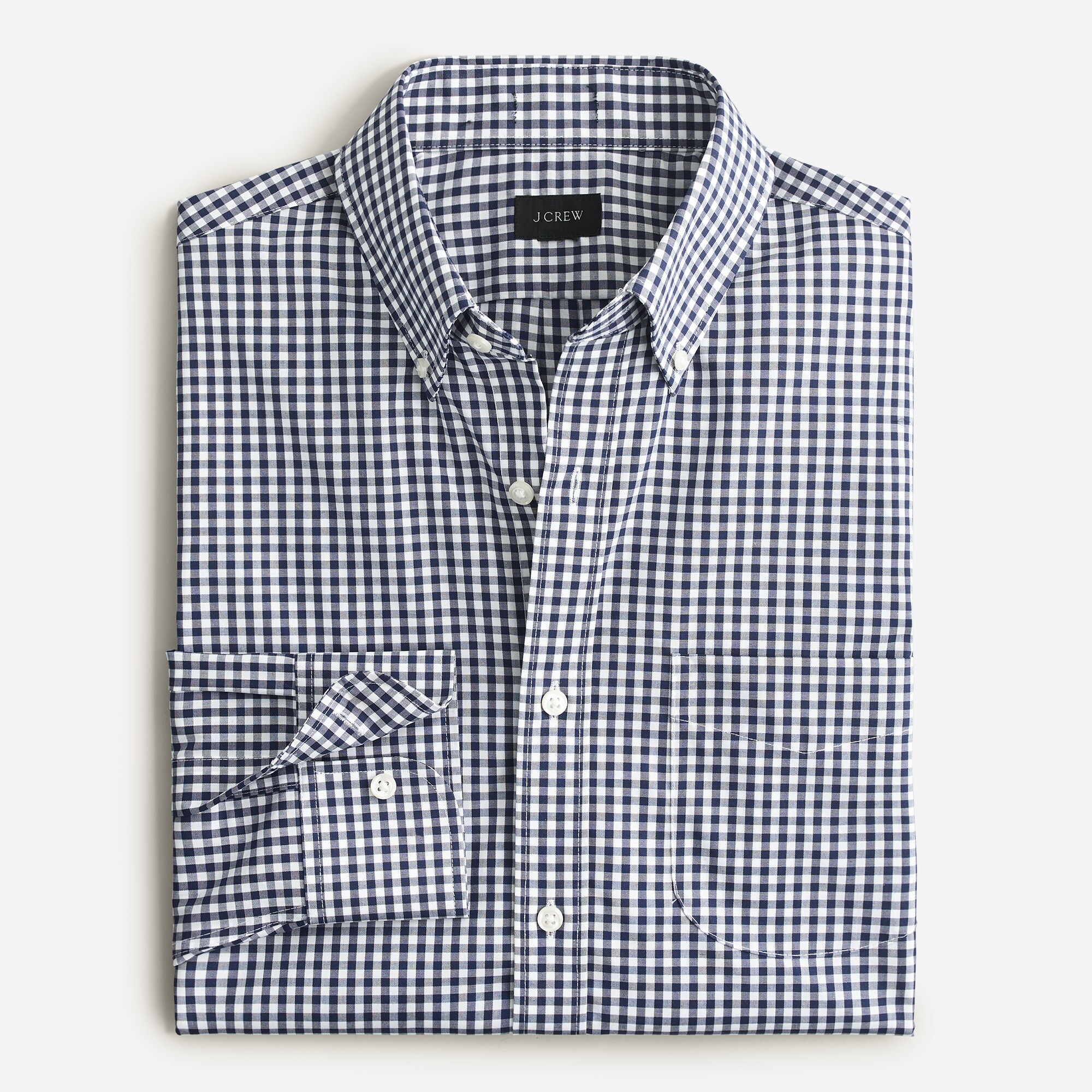  Bowery wrinkle-free stretch cotton shirt in gingham