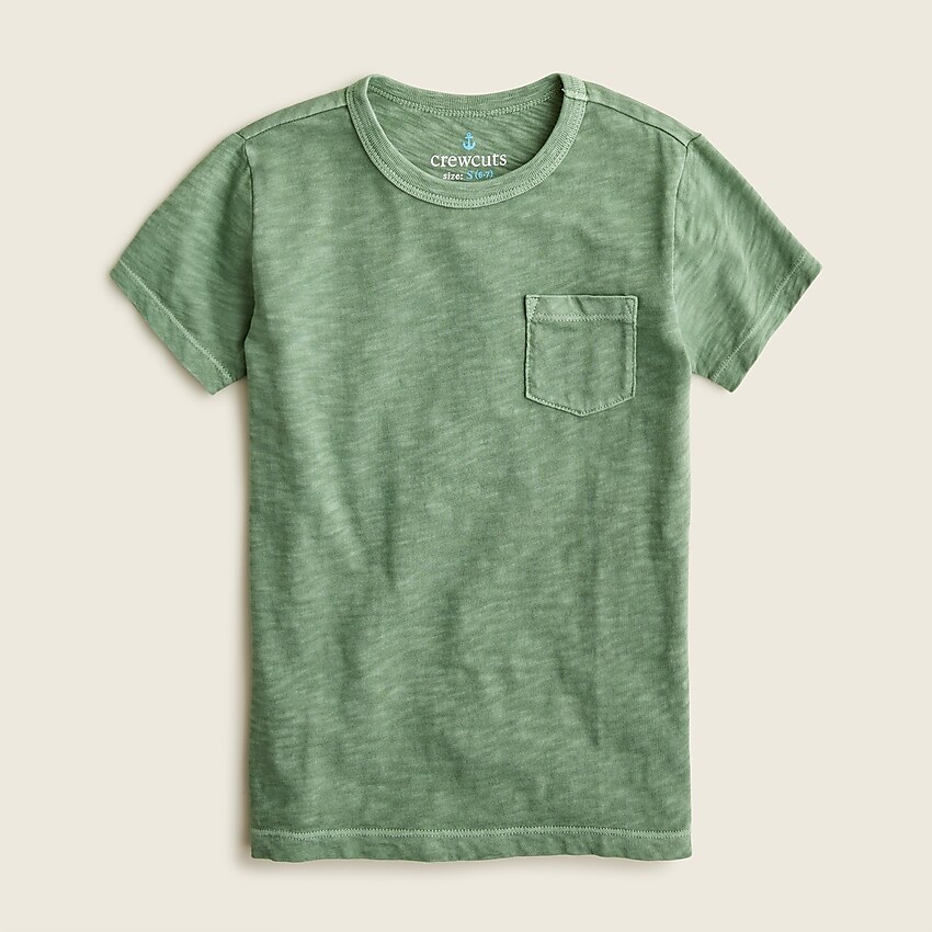 j.crew: kids' garment-dyed pocket t-shirt for boys, right side, view zoomed