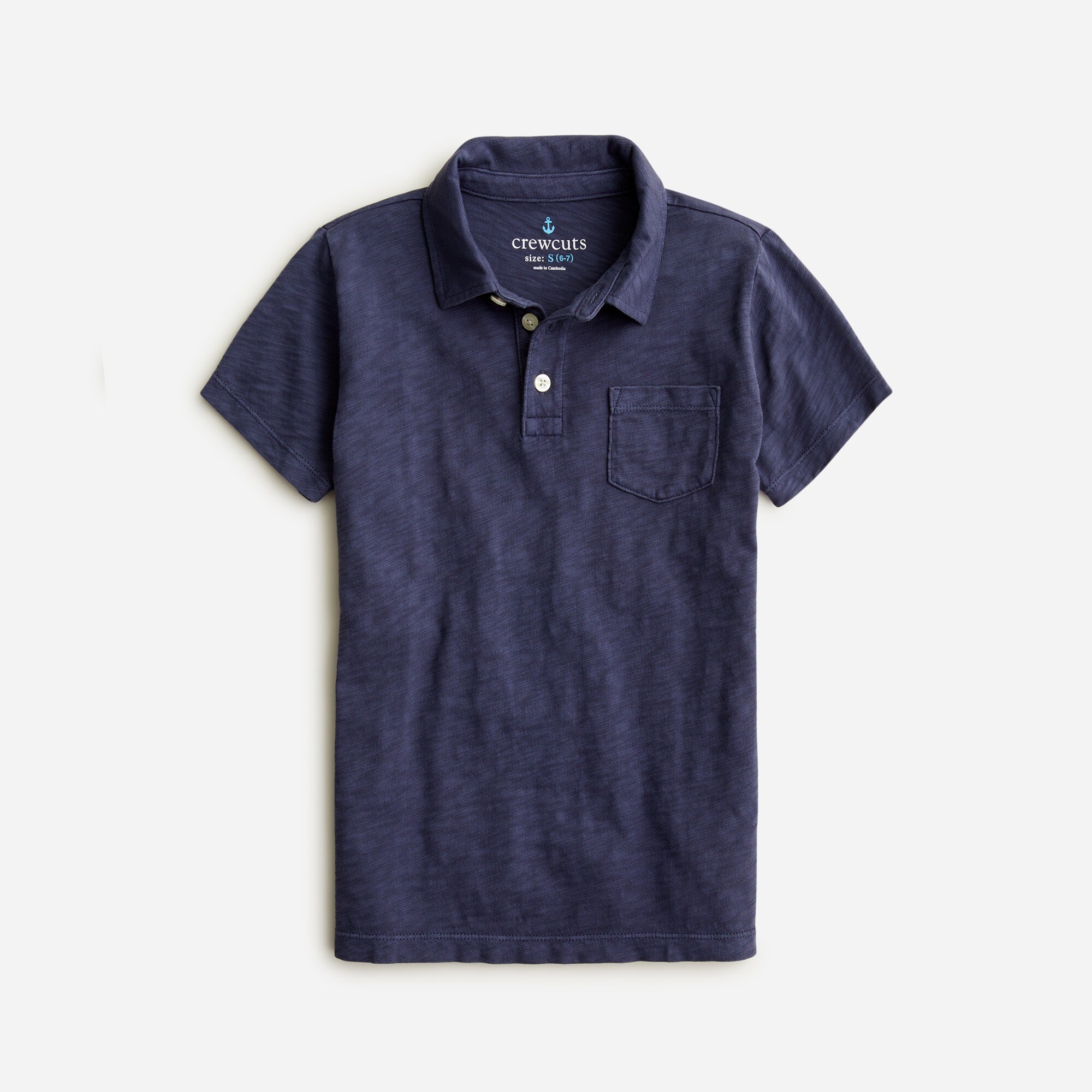  Kids' short-sleeve garment-dyed polo shirt