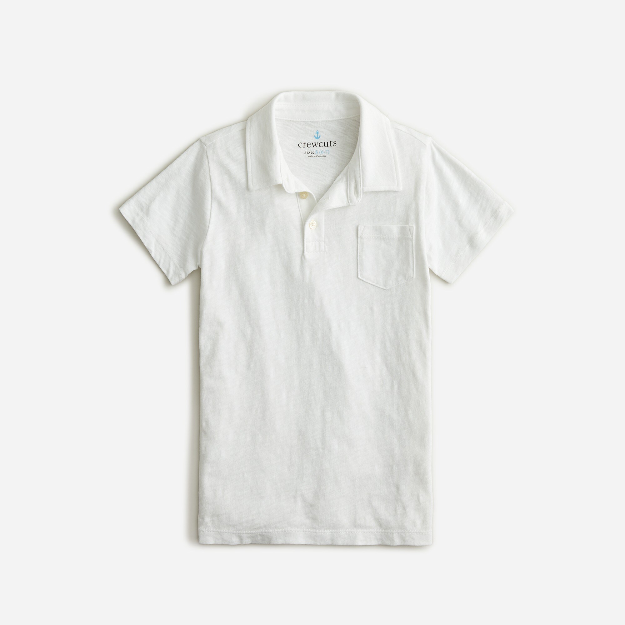 Kids' short-sleeve garment-dyed polo shirt