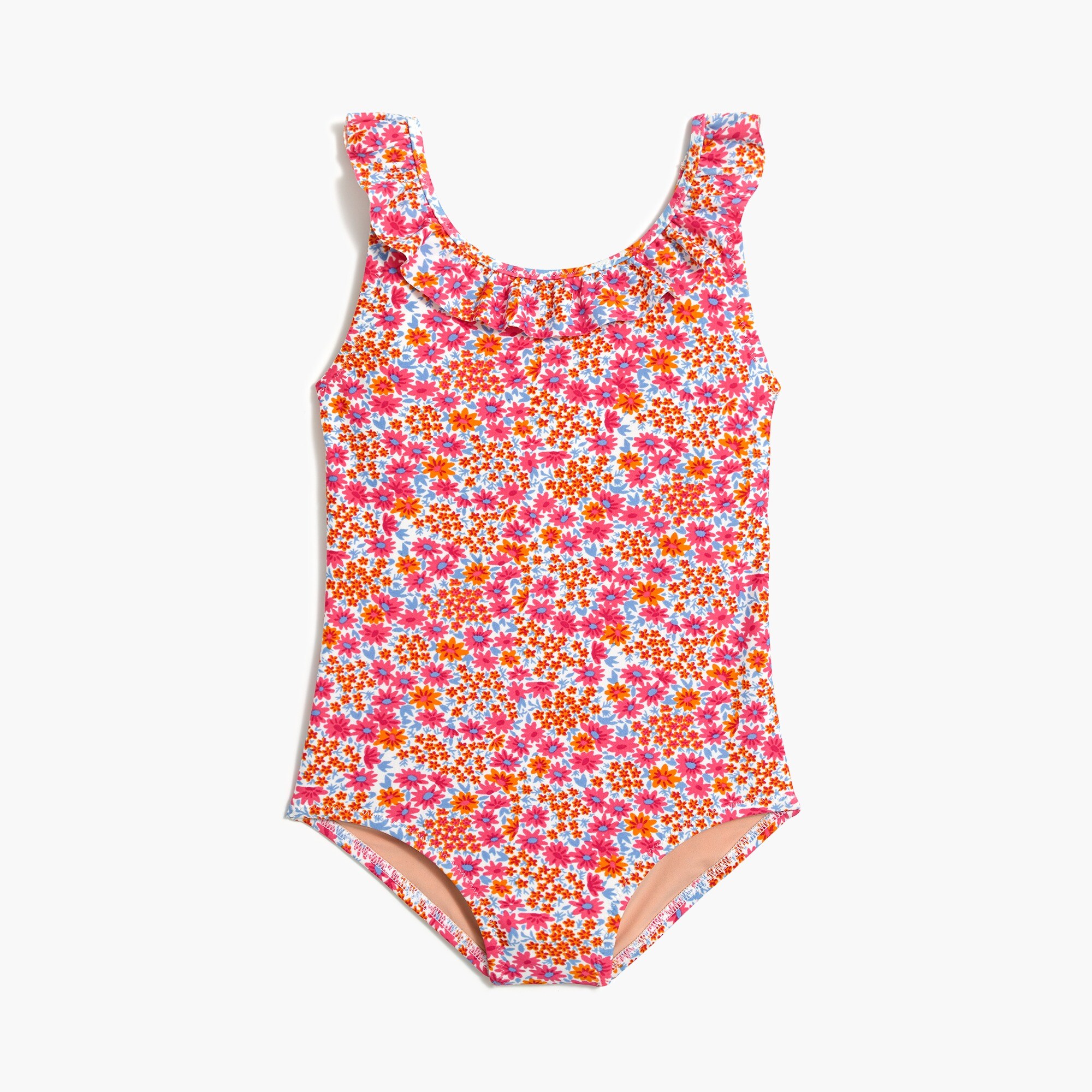 Girls' floral one-piece suit