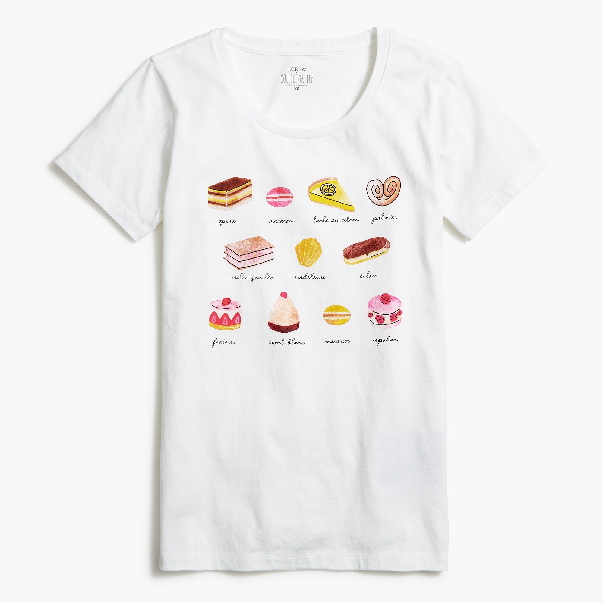 french desserts graphic tee for women
