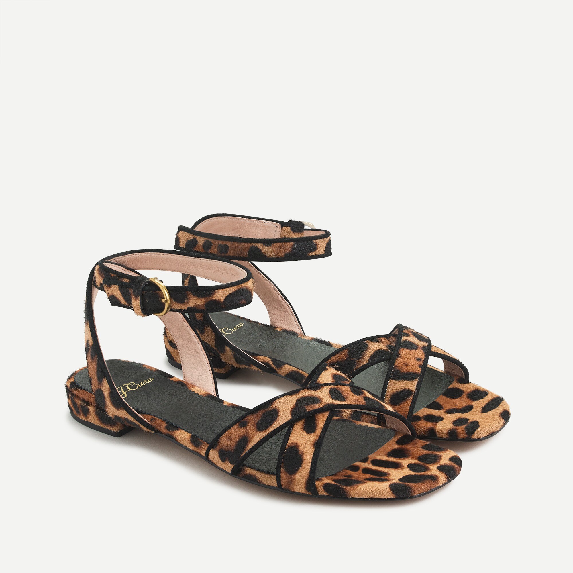 J.Crew Abbie Cross strap Sandal In Leopard Calf Hair For Women