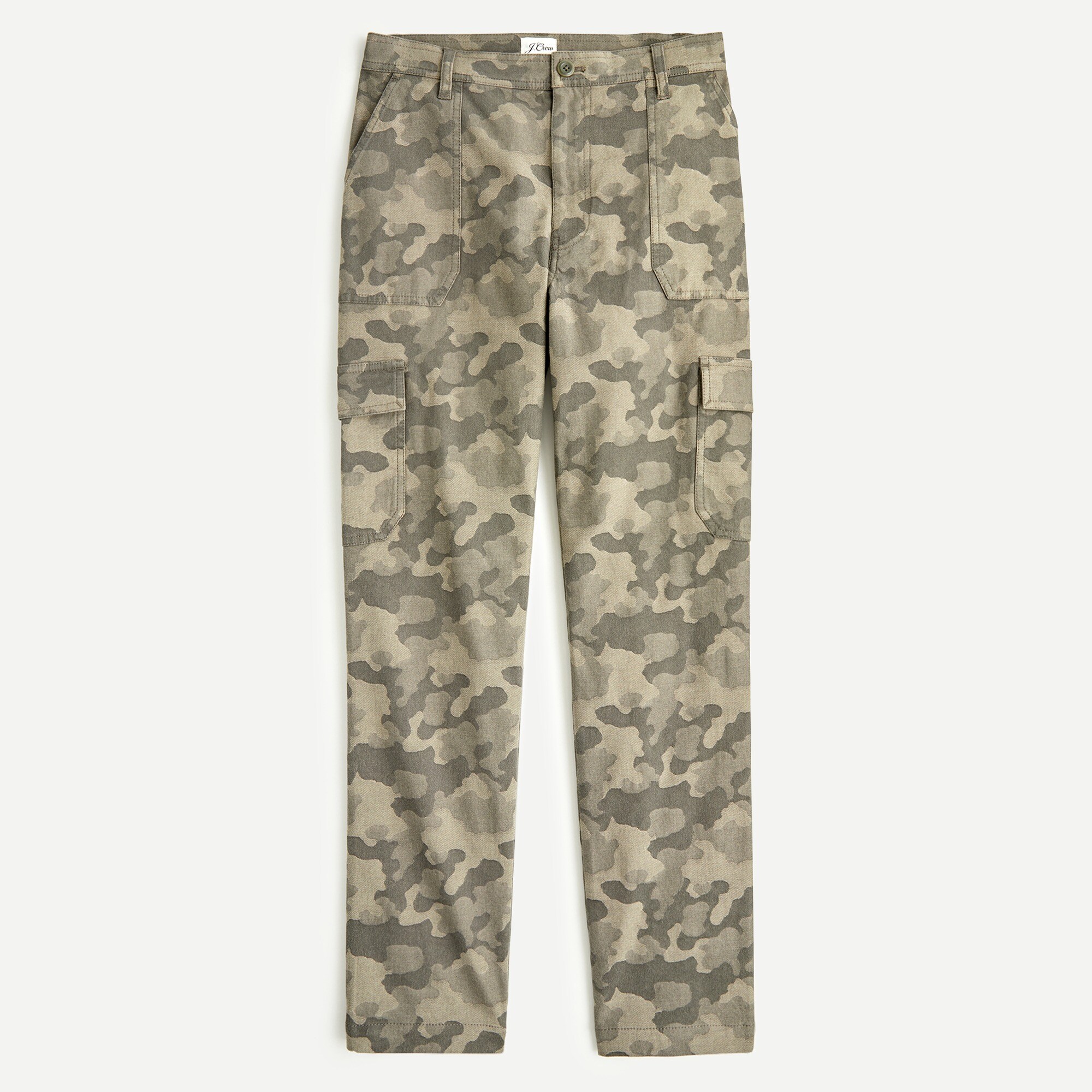High-rise cargo pant in jacquard camo