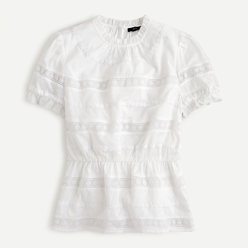 j.crew: daisy-chain peplum top for women, right side, view zoomed