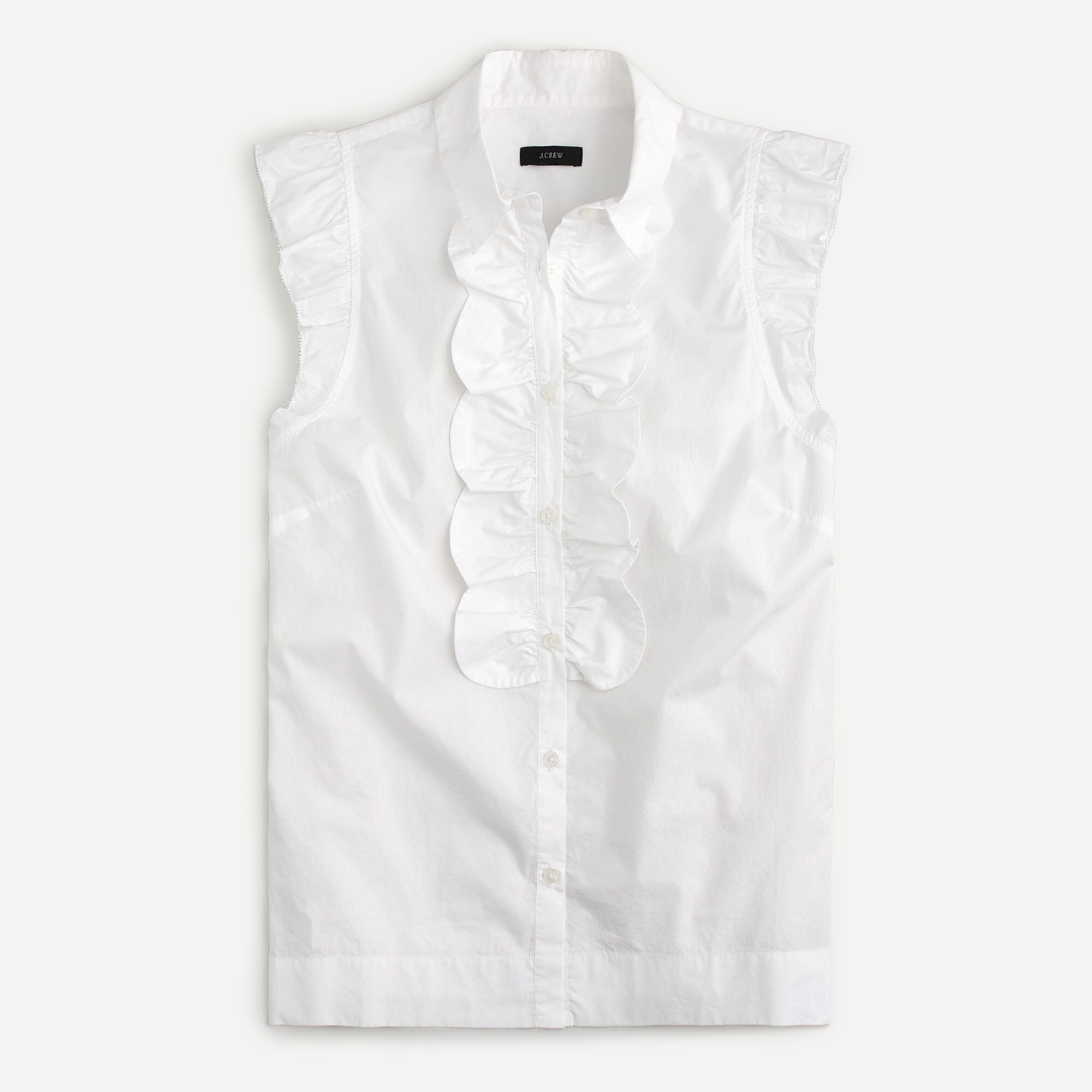Ruffled cotton poplin top