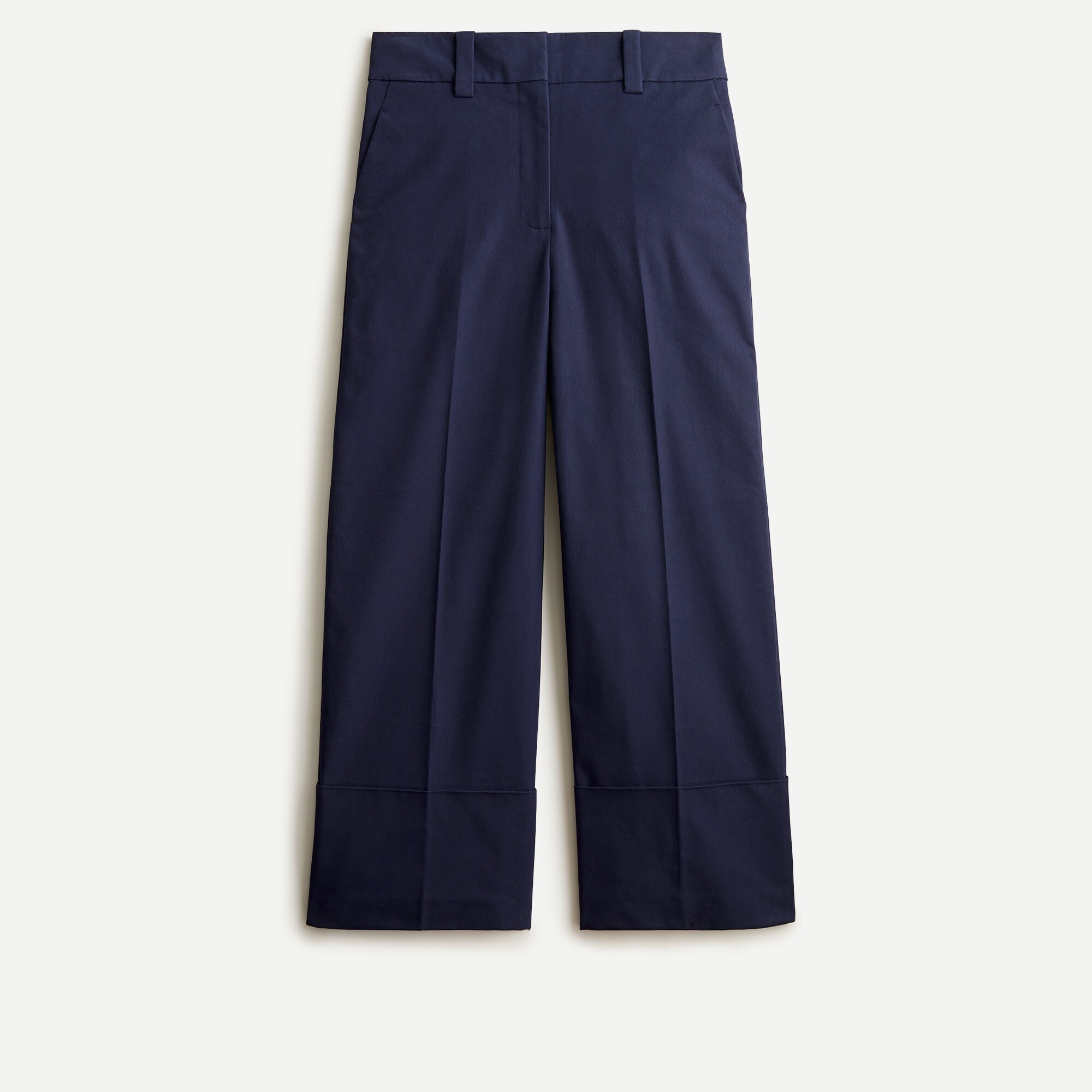 Cropped wide-leg pant in chino
