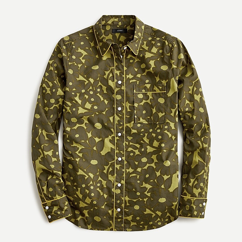 j.crew: button-up shirt in camo flowers for women, right side, view zoomed