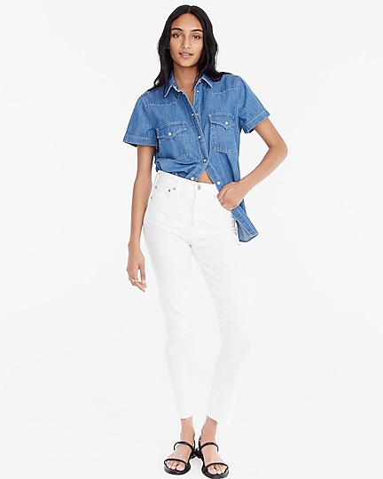 j.crew: 10" high-rise toothpick jean in white for women