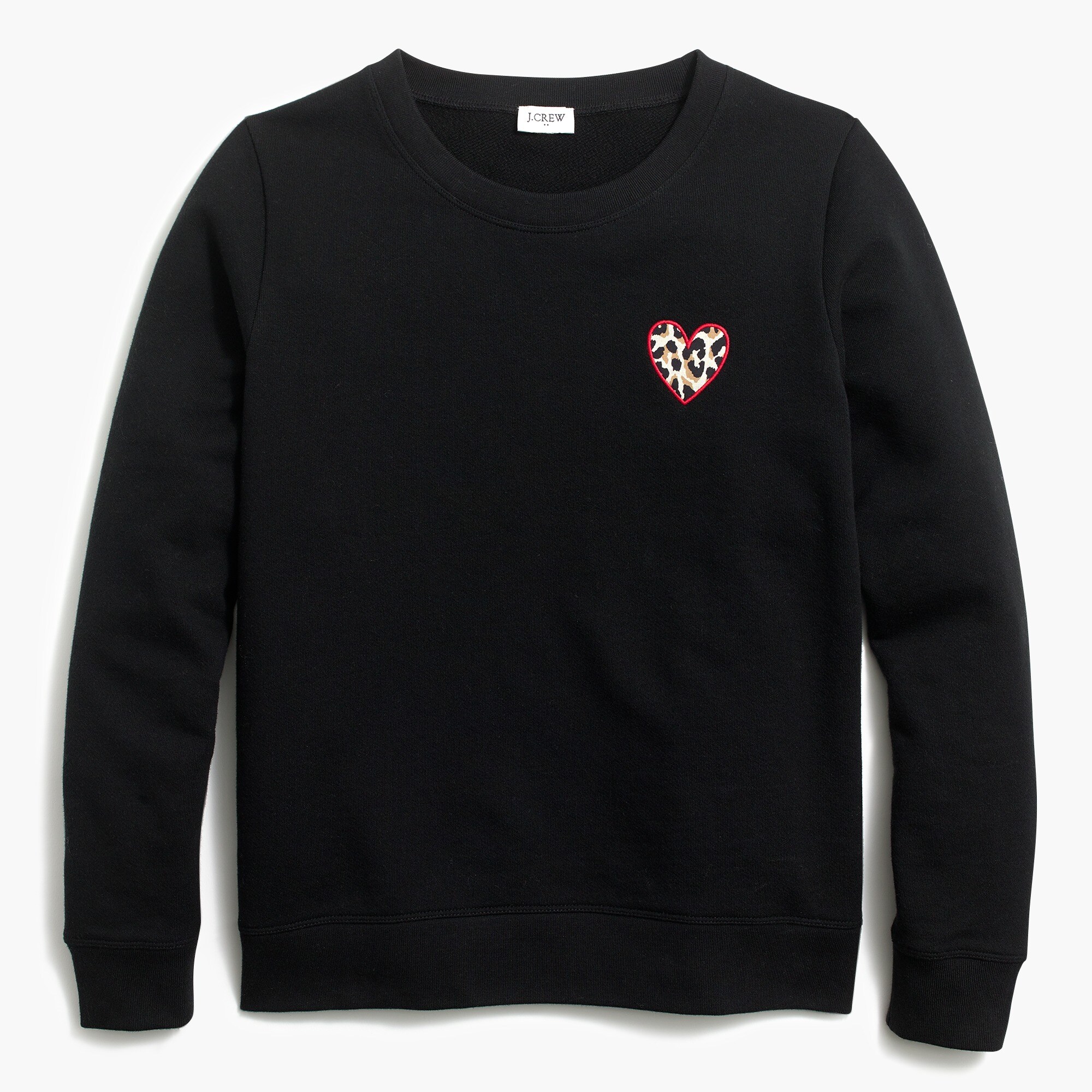 leopard heart graphic sweatshirt for women