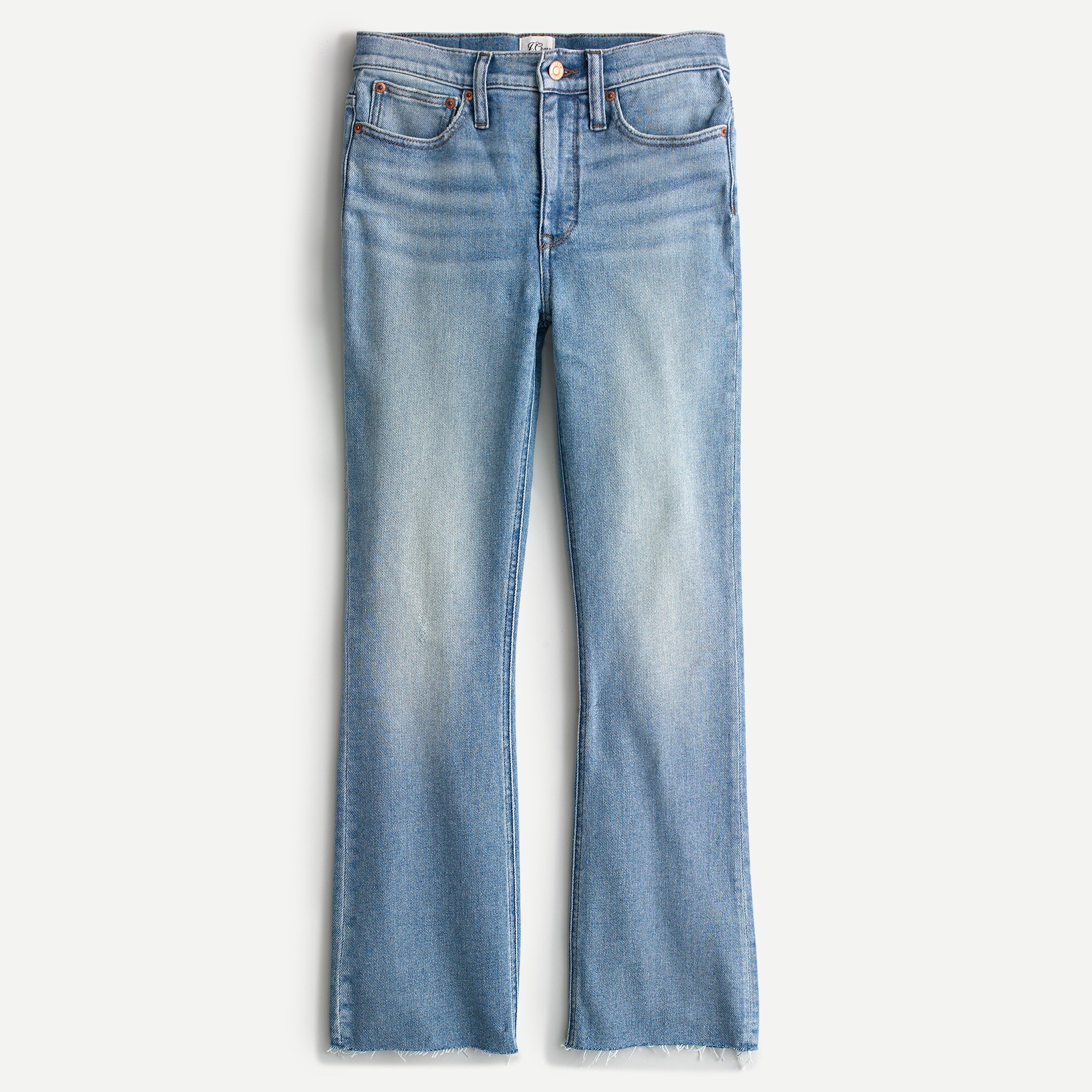 9" demi-boot crop jean in Cornflower wash