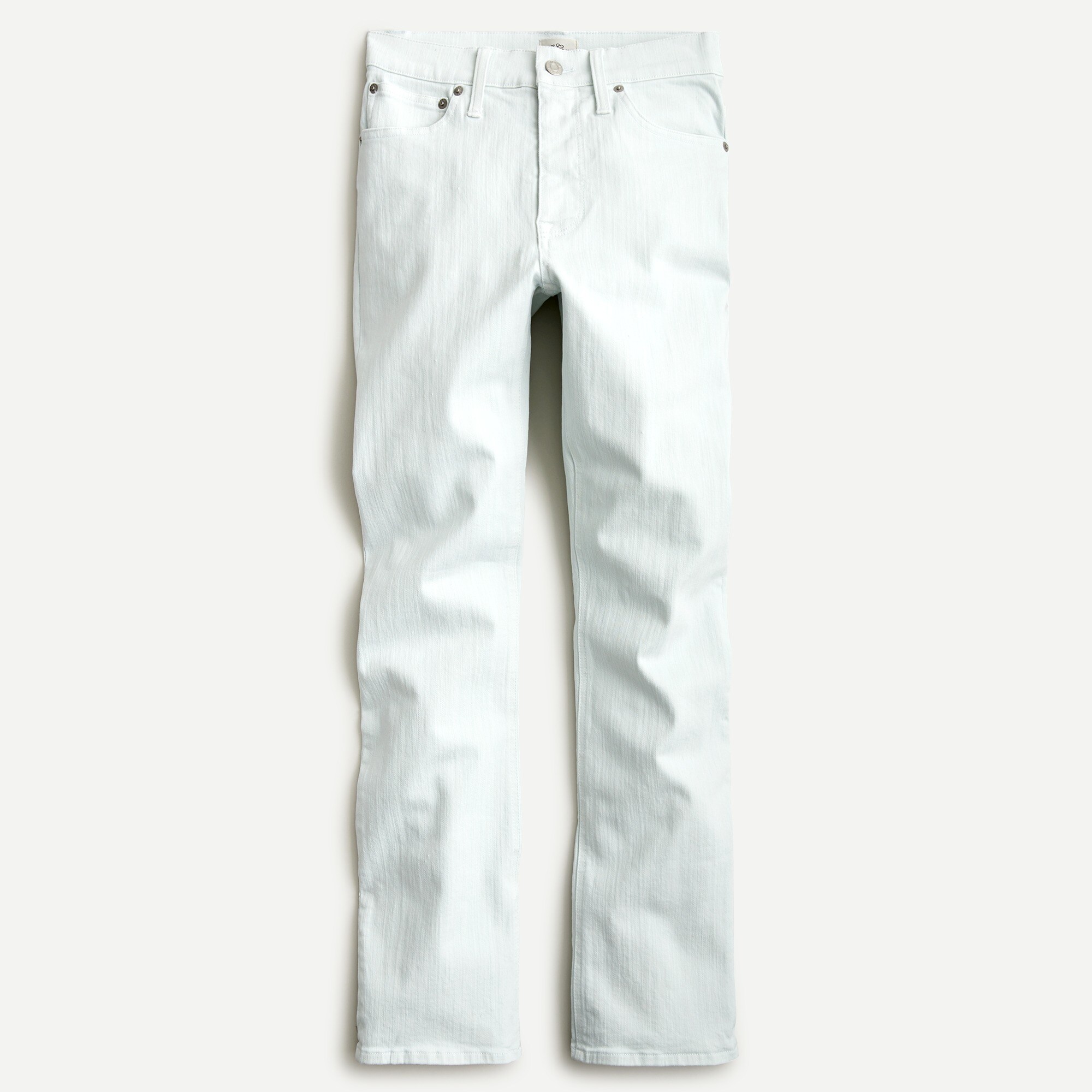 Garment-dyed 9" demi-boot crop jean