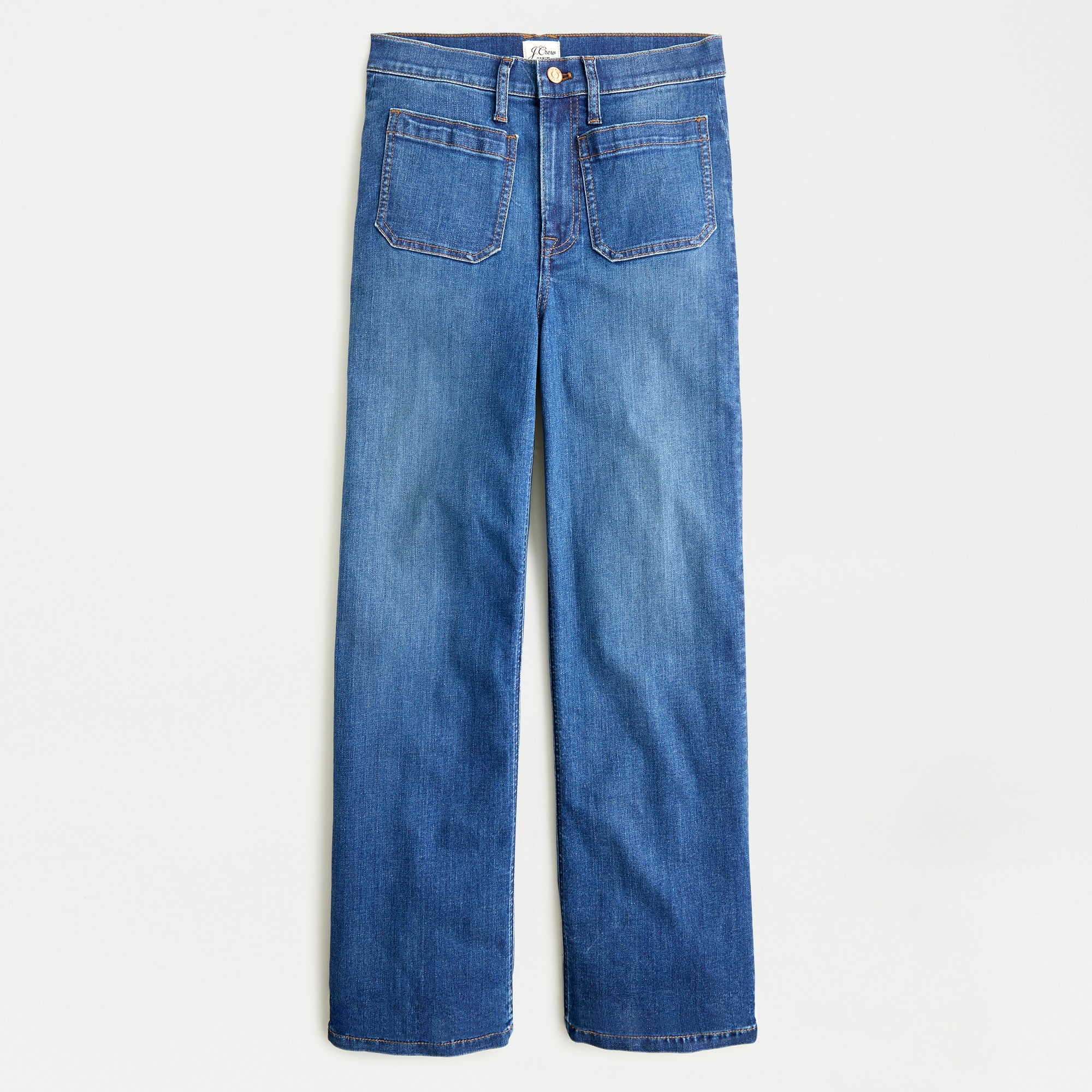 wide leg indigo jeans