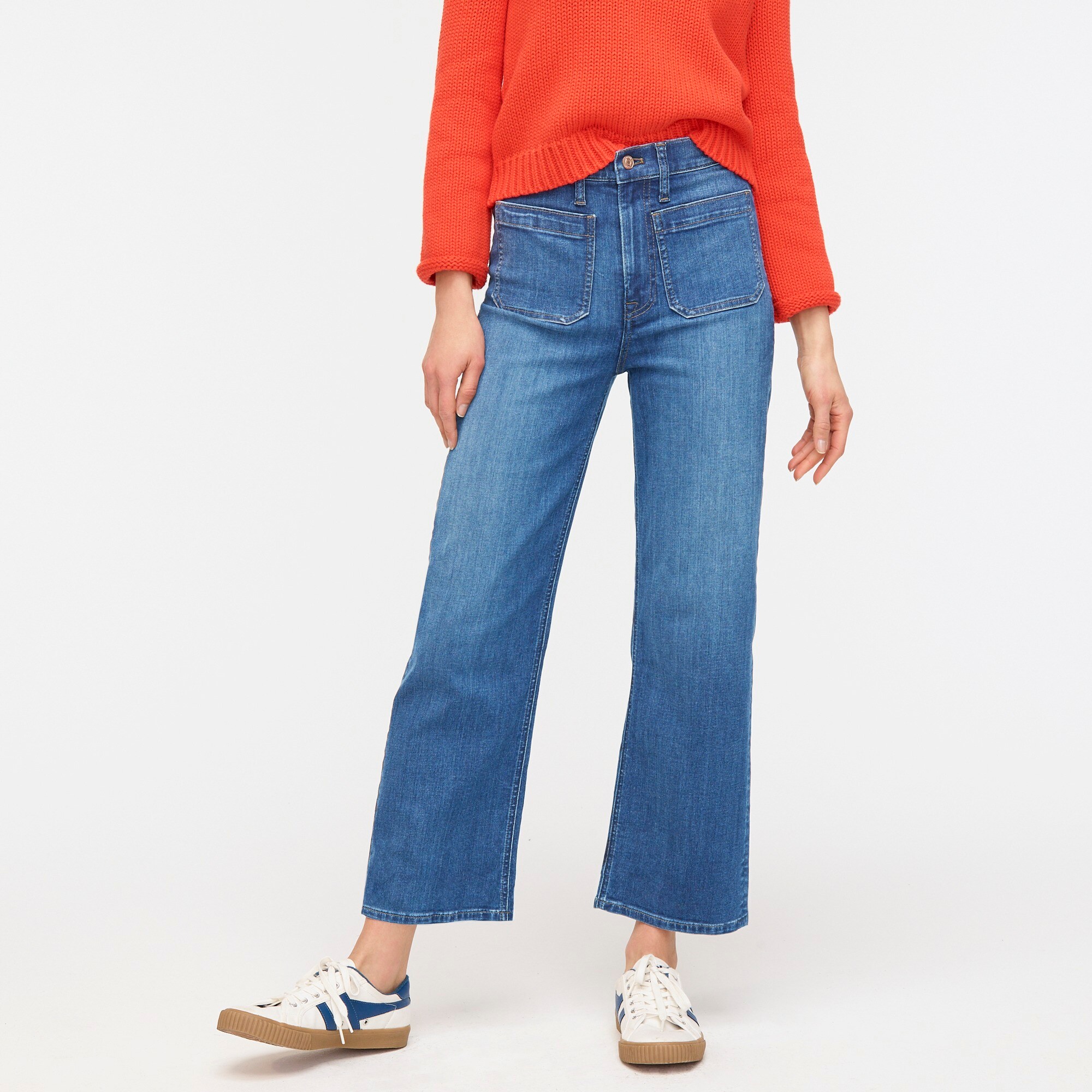 wide leg indigo jeans