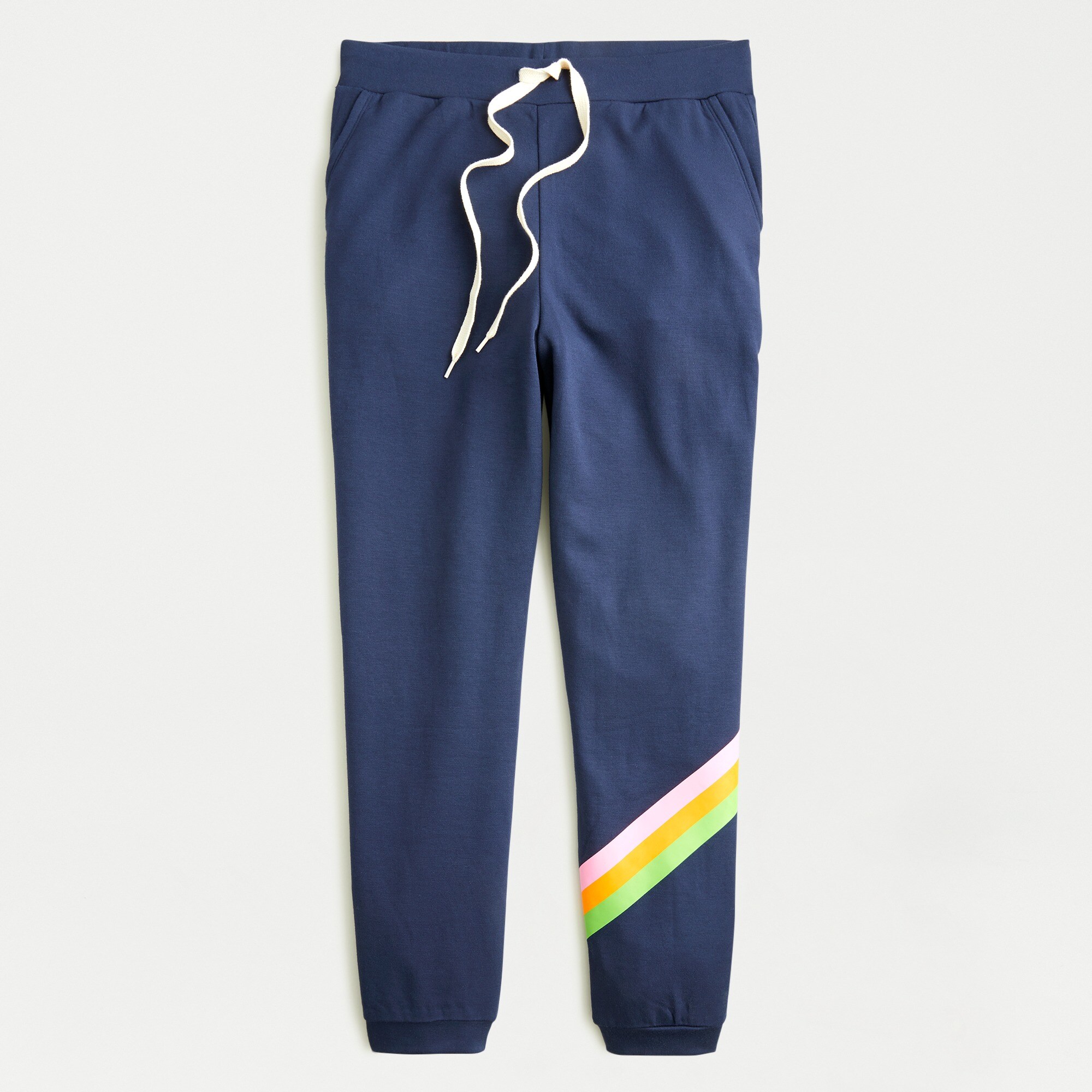 Relaxed jogger pant in Cloud fleece with stripe