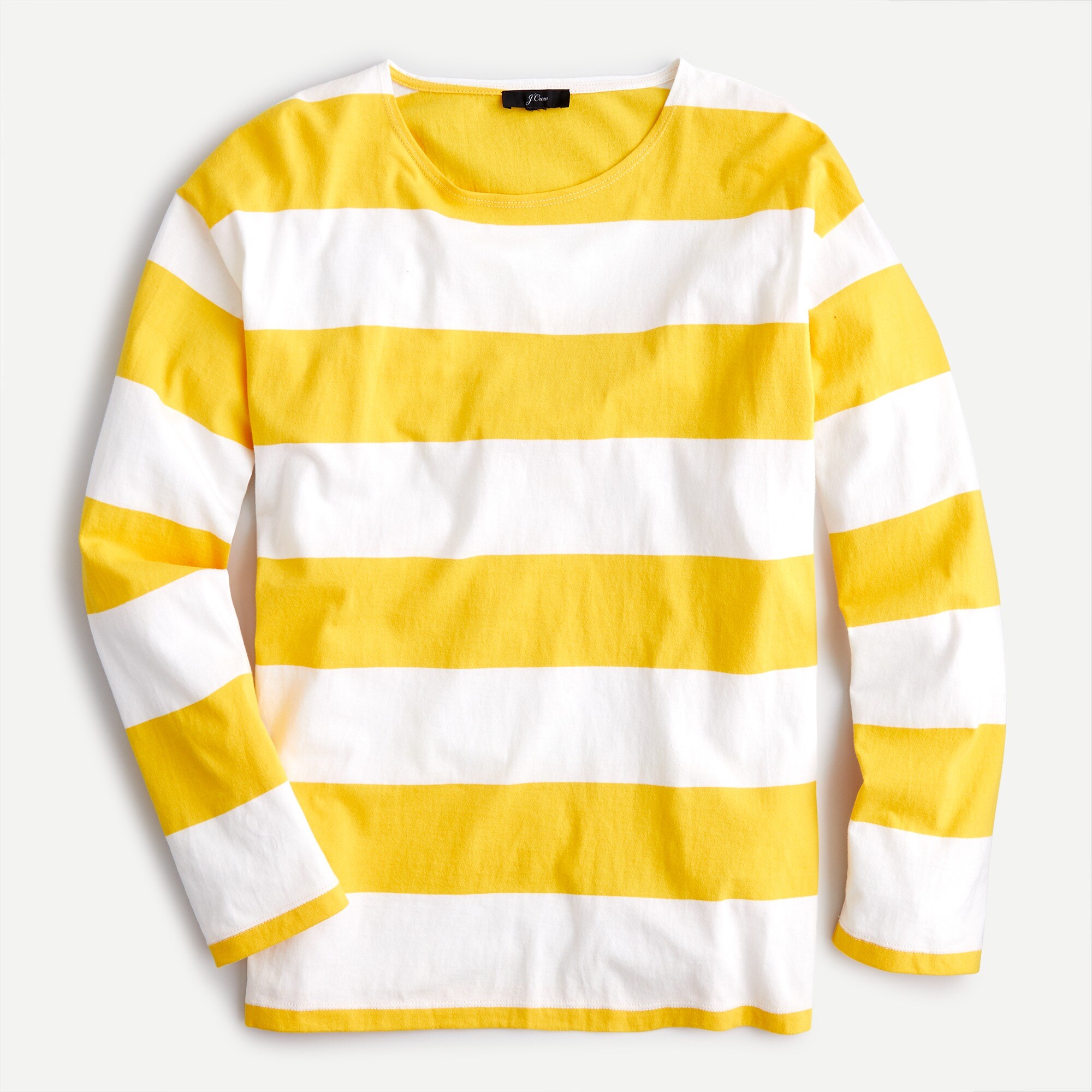 j.crew: long-sleeve t-shirt in rugby stripe for women, right side, view zoomed