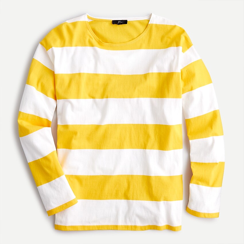 j.crew: long-sleeve t-shirt in rugby stripe for women, right side, view zoomed