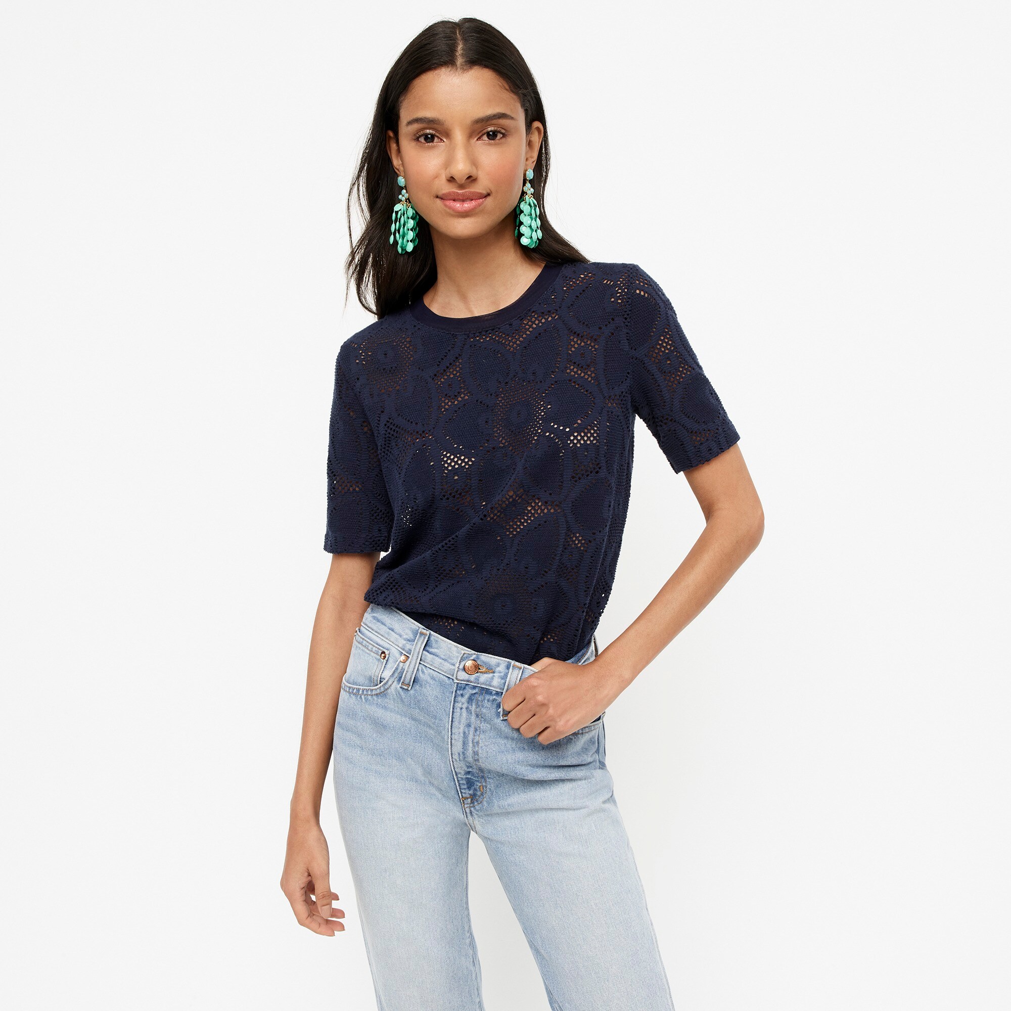 stretch lace shirt