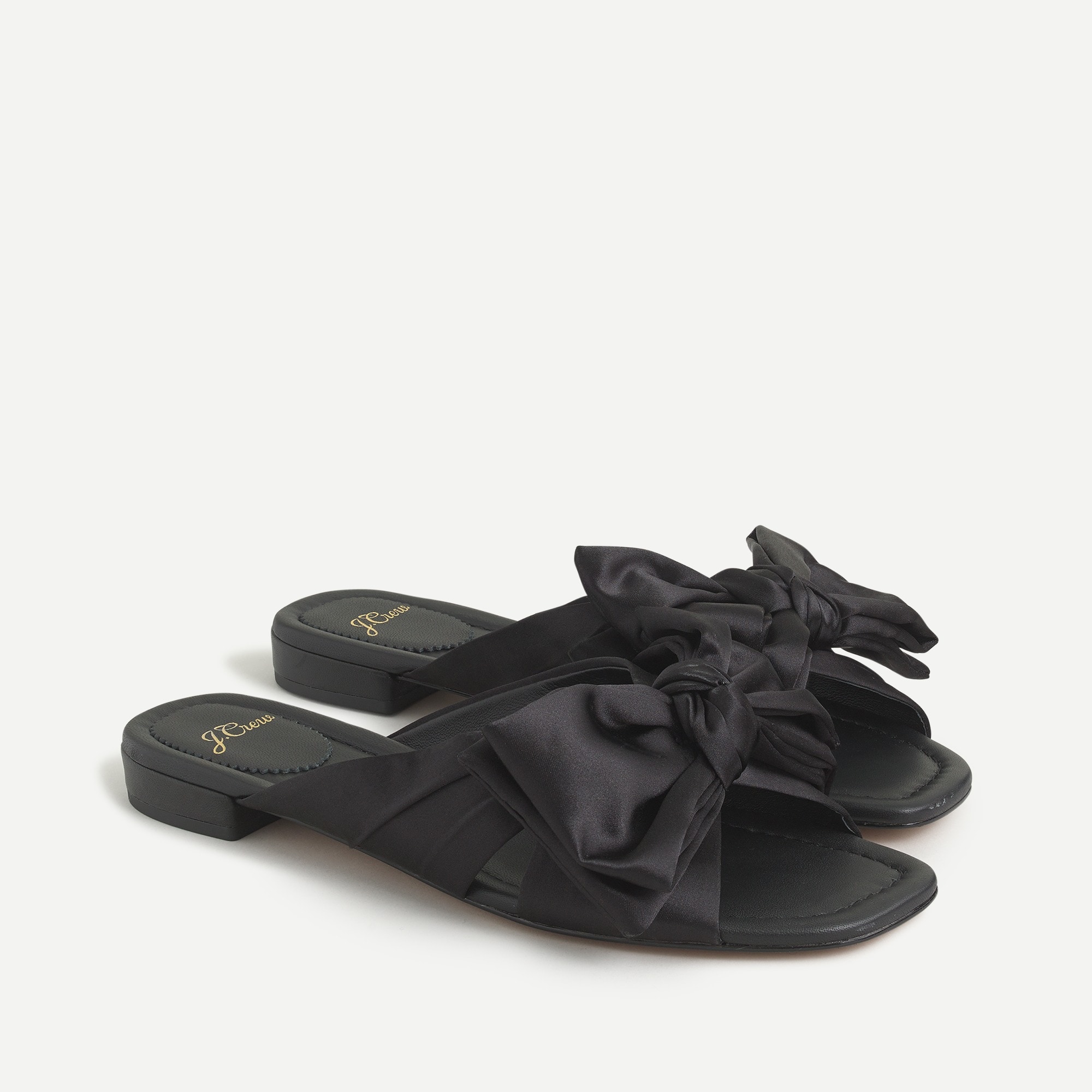 black bow slippers