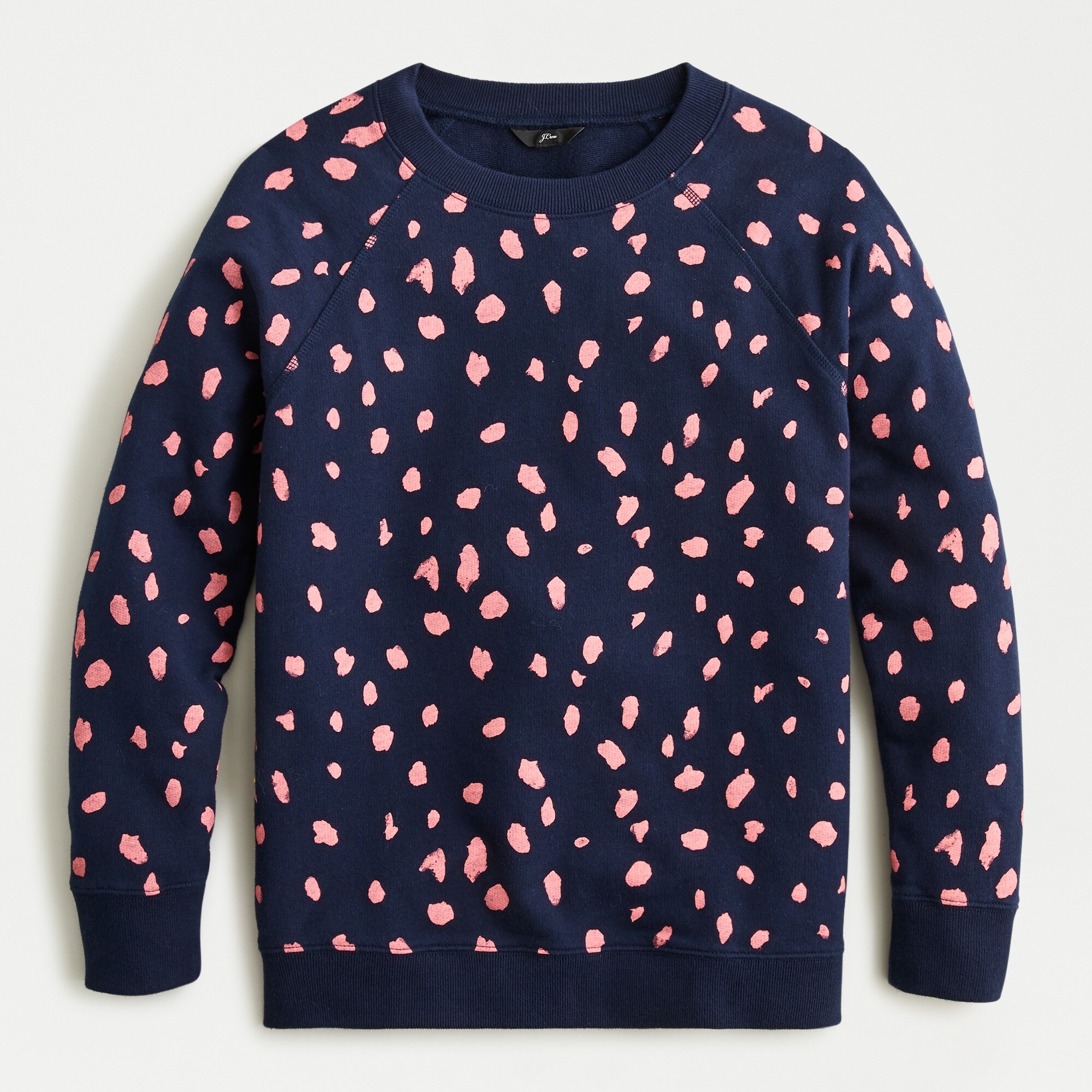 Cotton terry sweatshirt in painter's leopard print