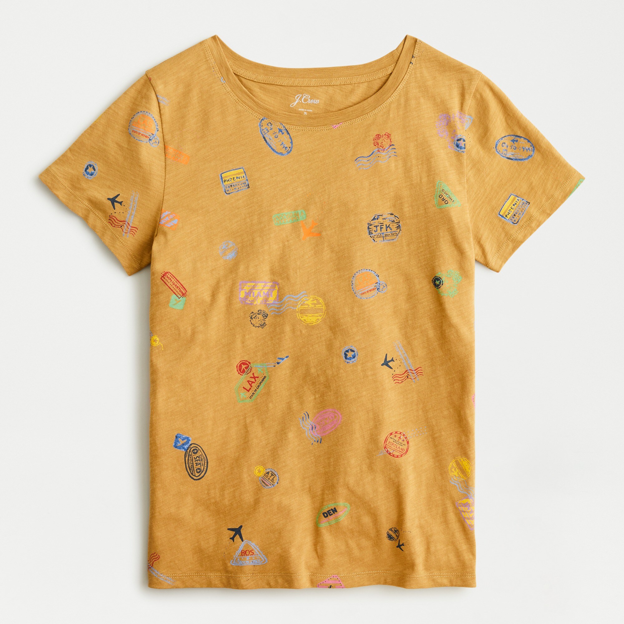 J.Crew Vintage Cotton Travel Tags T shirt For Women