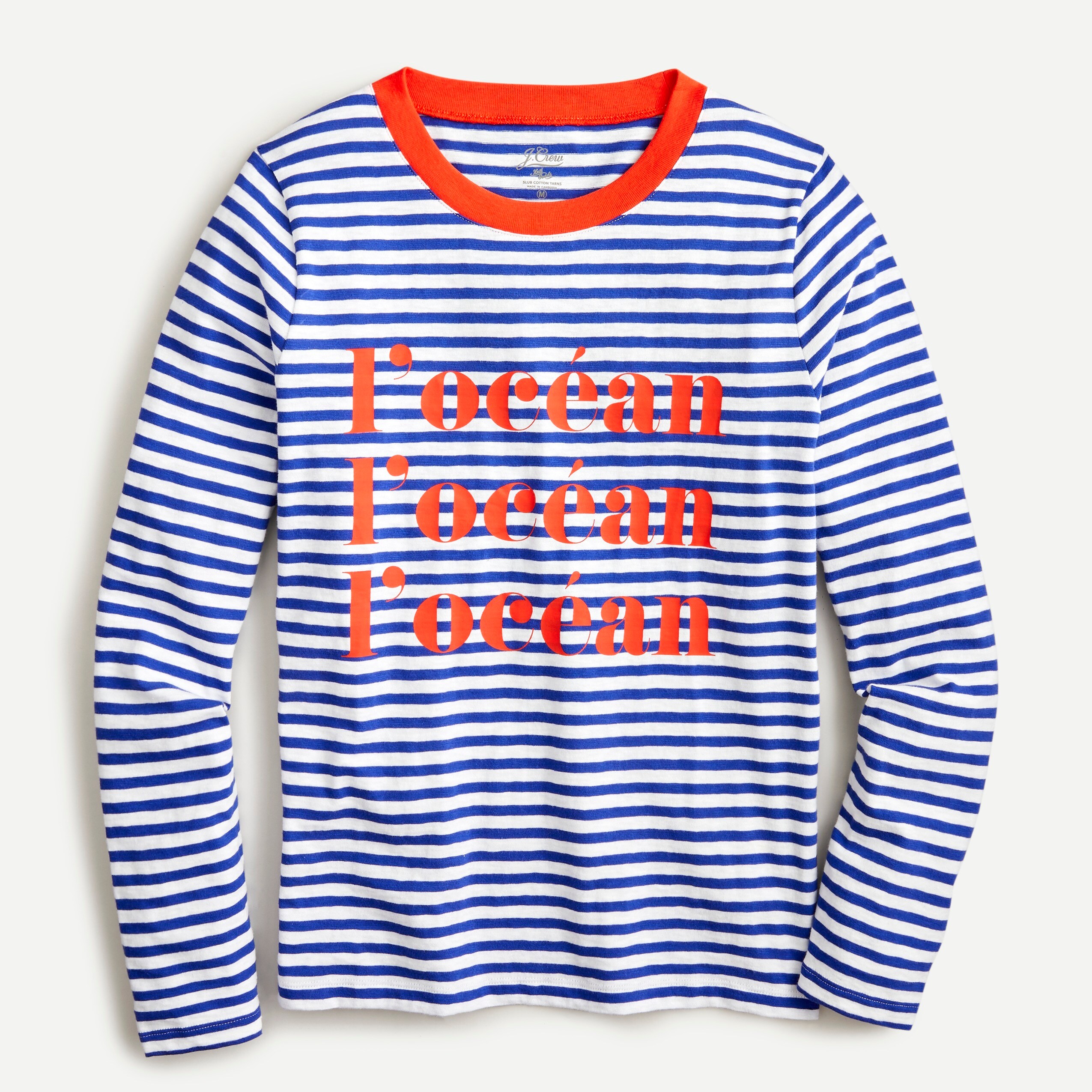 J.Crew: Long-sleeve "l'océan" T-shirt In Stripe For Women