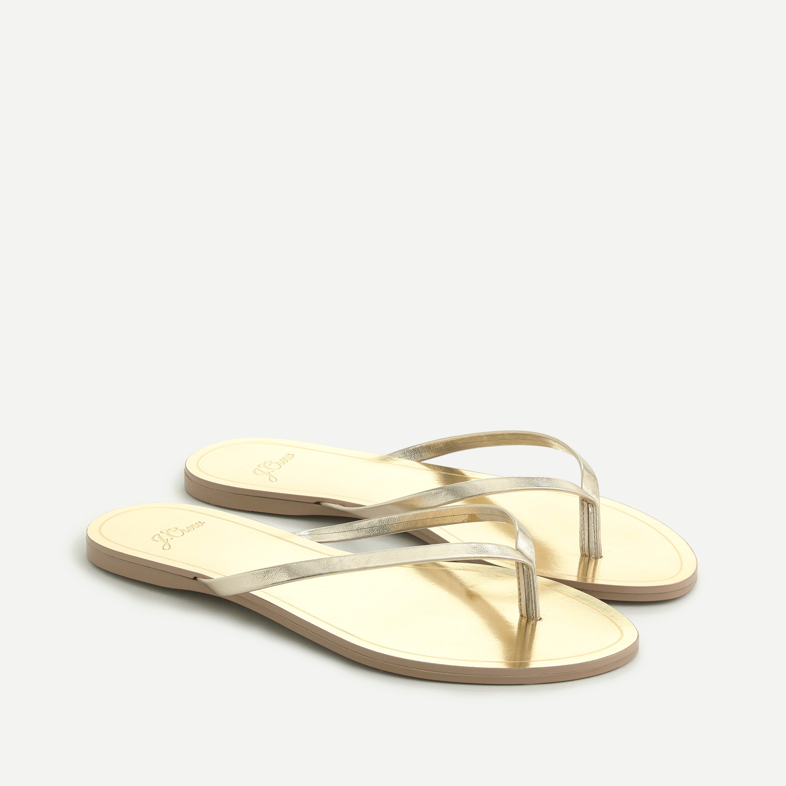 J.Crew: Capri Metallic Flip-flops For Women