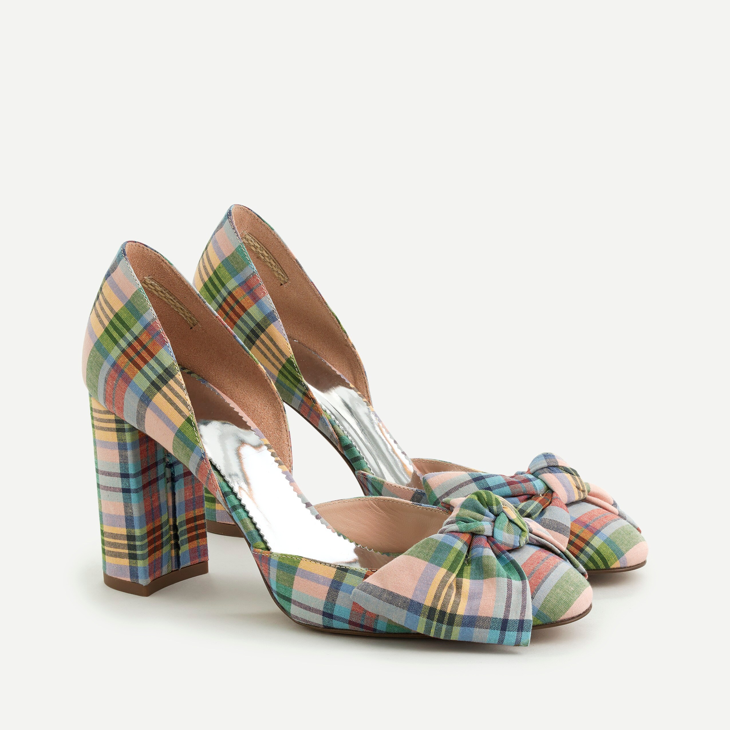 Bell d'Orsay pumps in ribbon plaid